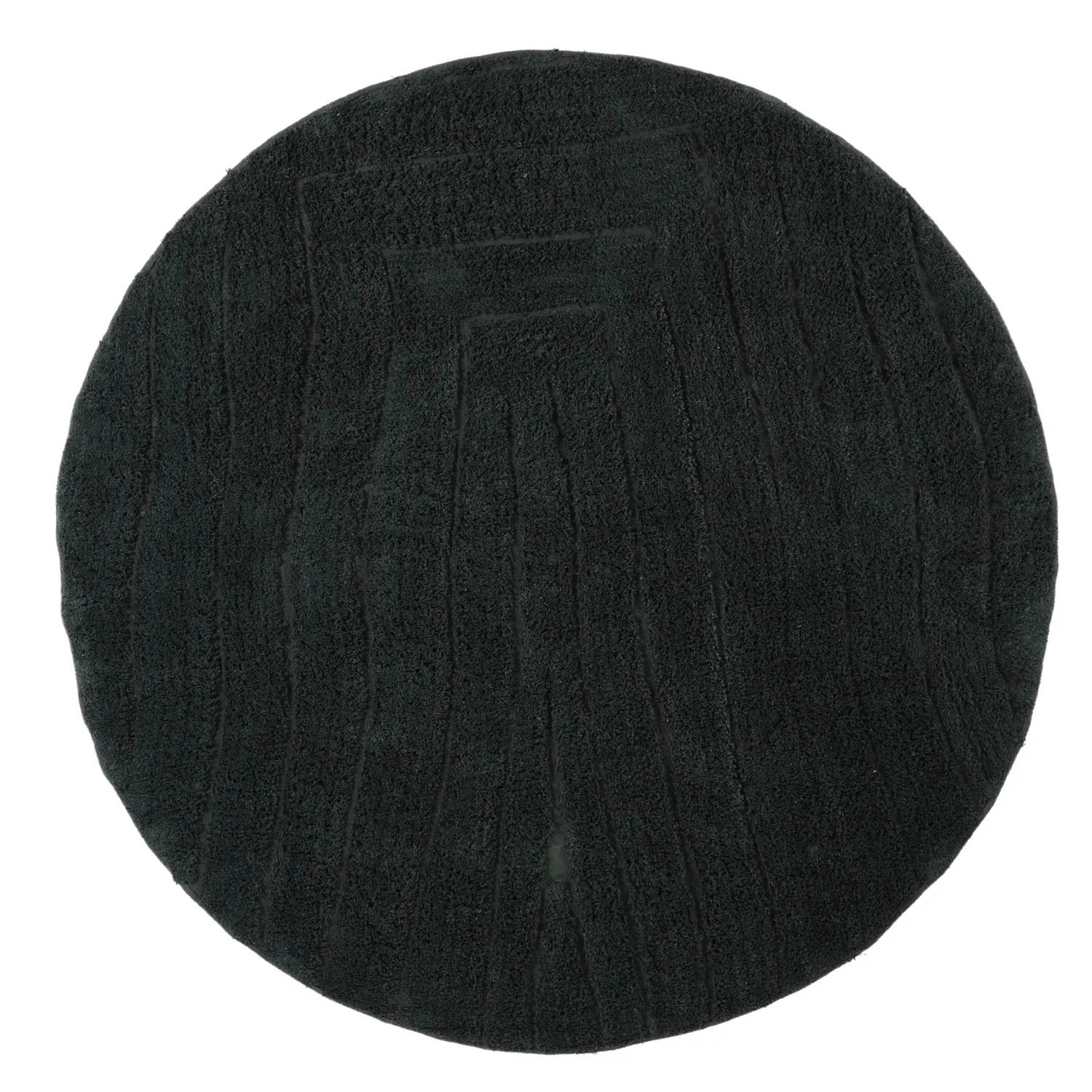 Tappeti rotondi - Farley Natural Cotton Shaggy (nero)