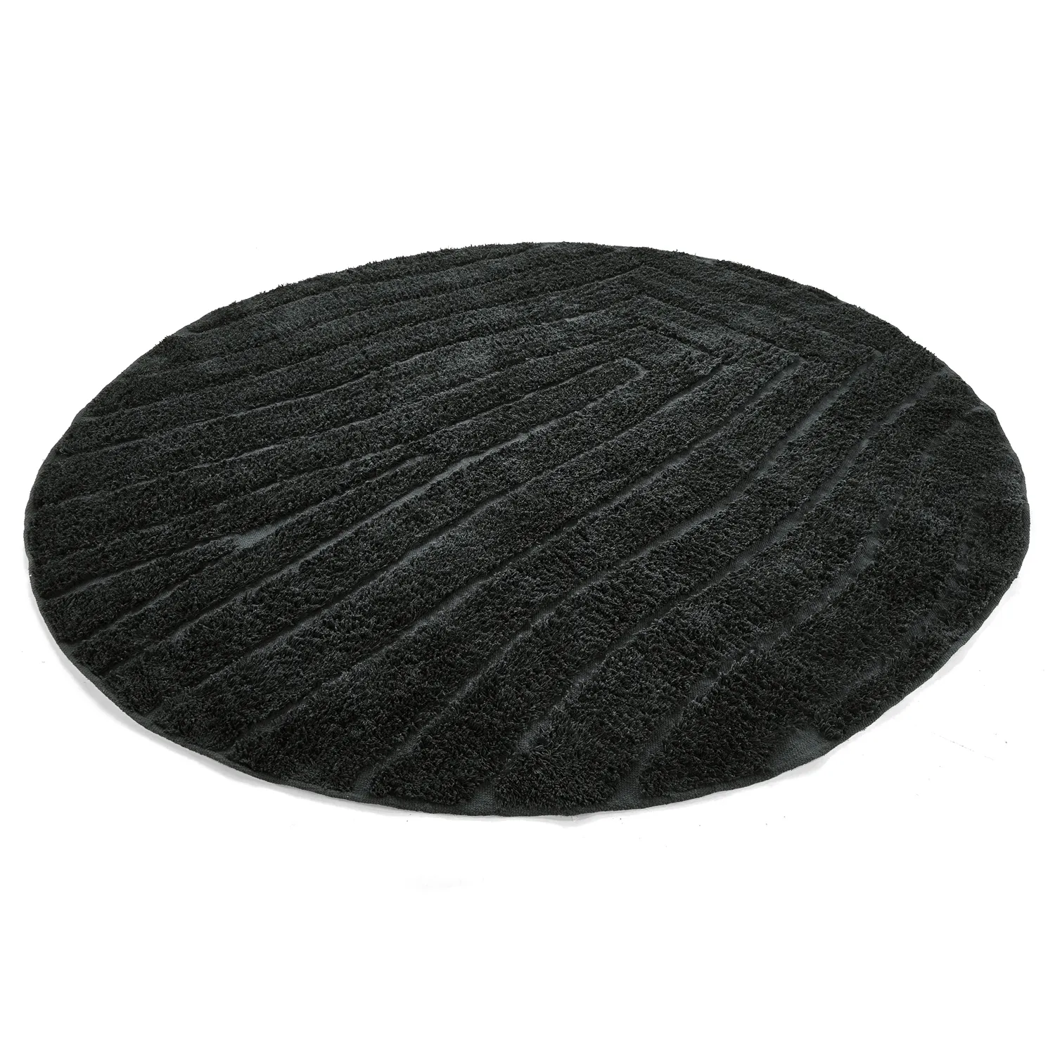 Tappeti rotondi - Farley Natural Cotton Shaggy (nero)