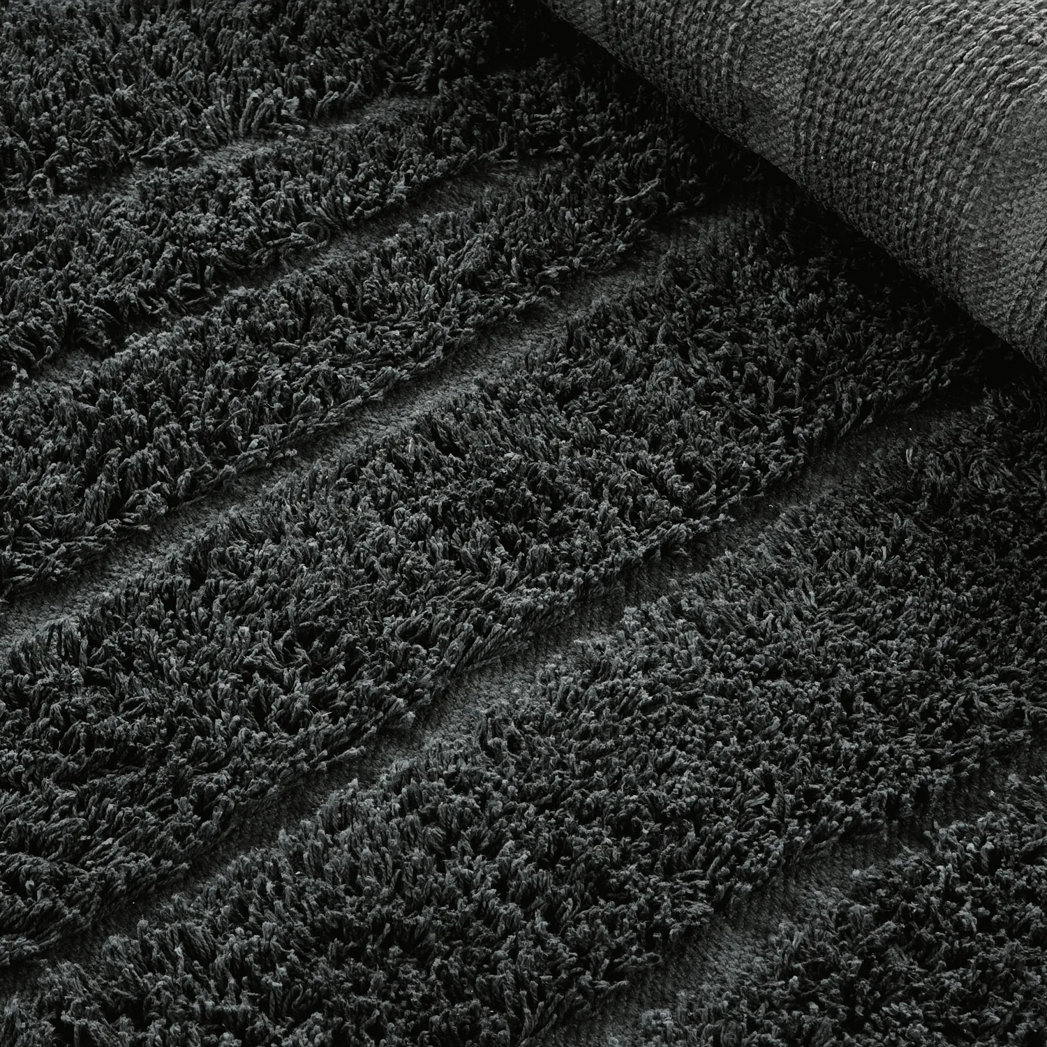 Tappeti rotondi - Farley Natural Cotton Shaggy (nero)