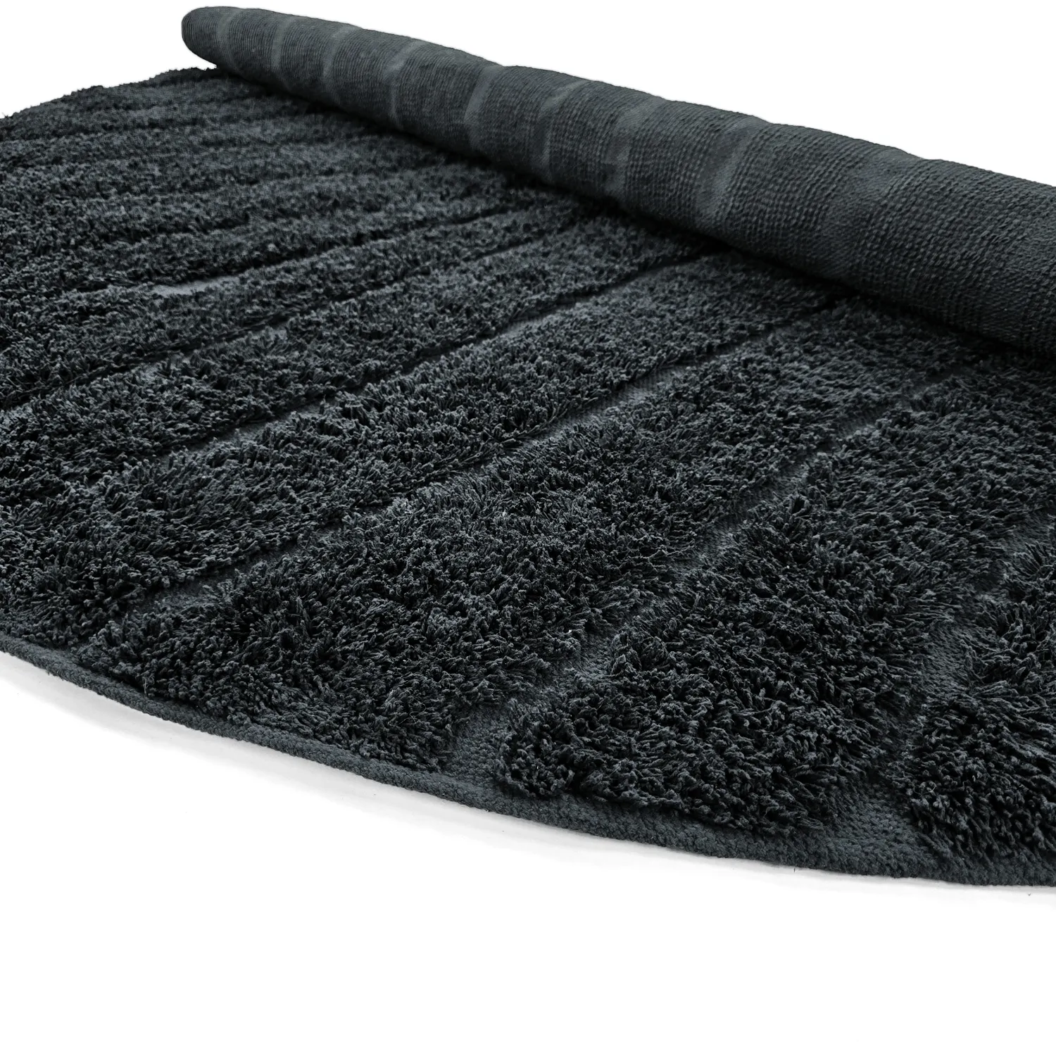 Tappeti rotondi - Farley Natural Cotton Shaggy (nero)
