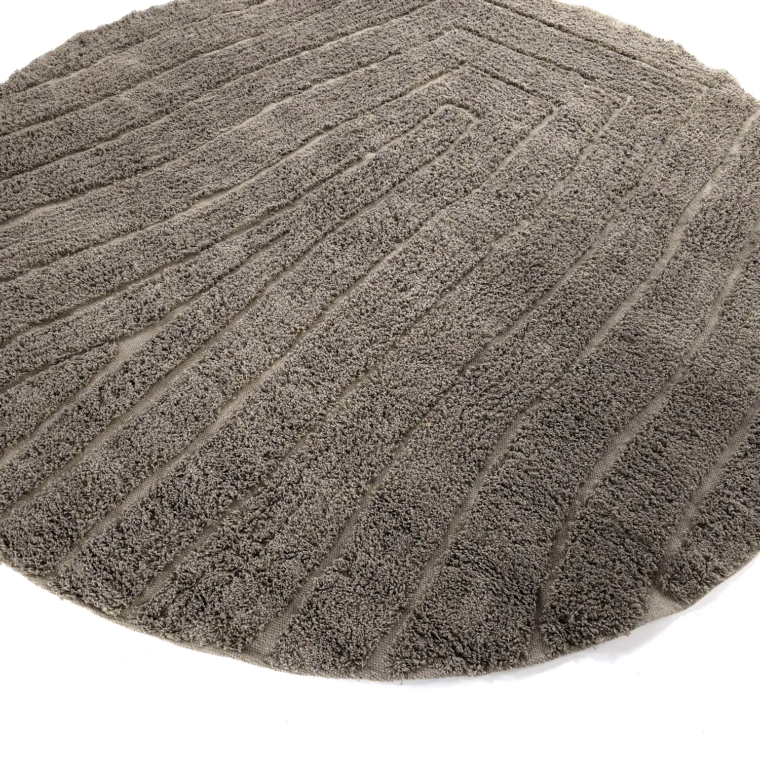 Tappeti rotondi - Farley Natural Cotton Shaggy (tortora)