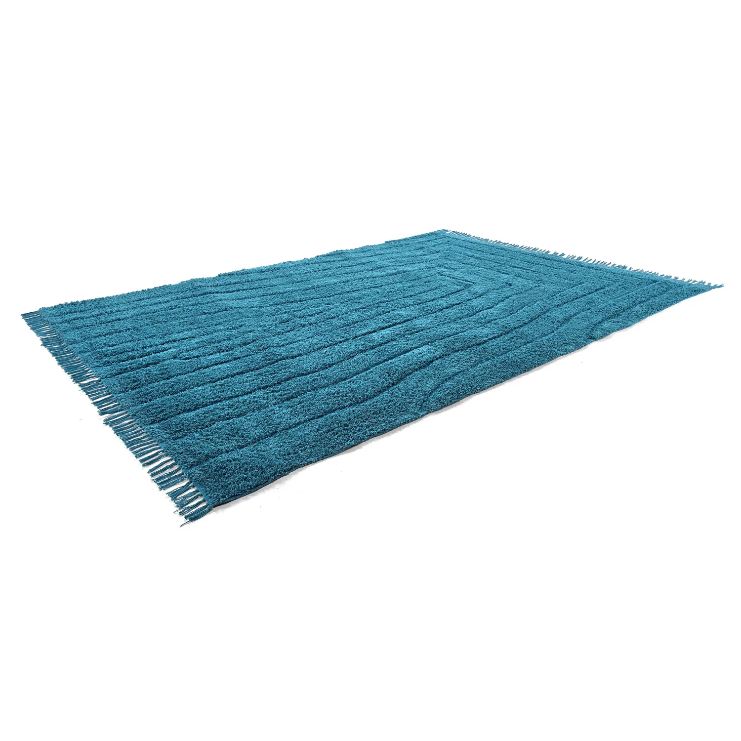 Tappeto A Pelo Lungo - Farley Natural Cotton Shaggy (turchese)