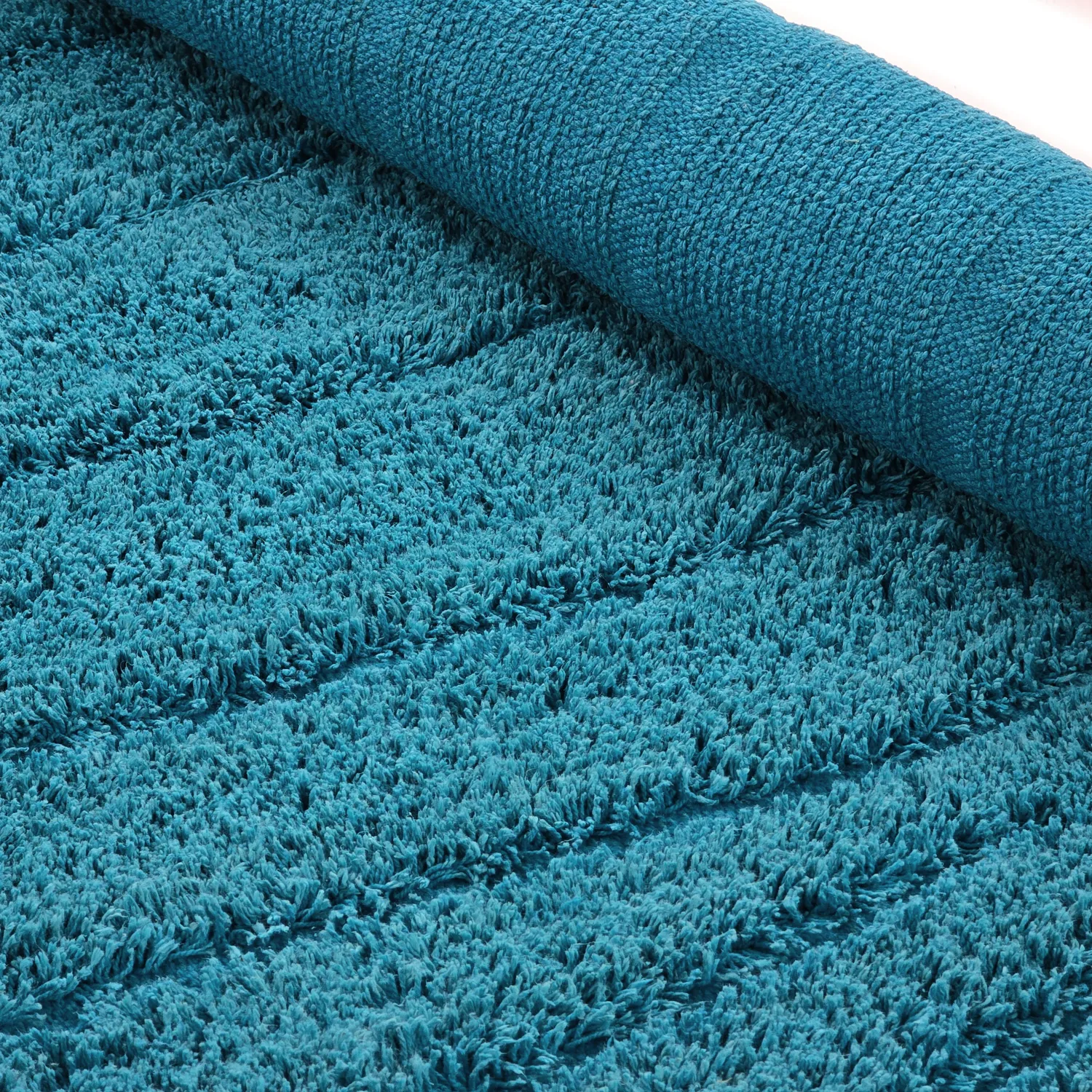 Tappeti rotondi - Farley Natural Cotton Shaggy (turchese)