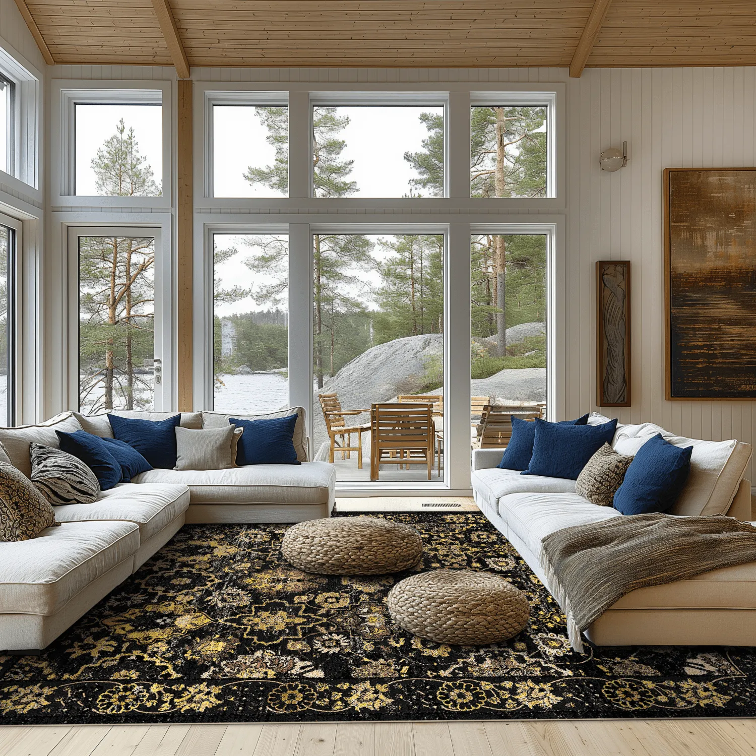 Tappeto Wilton - Fernana (nero/oro)