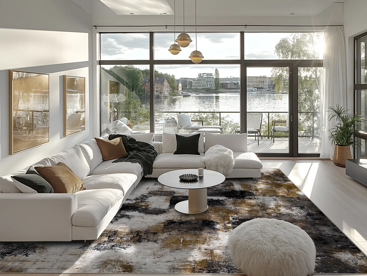 Tappeto Wilton - Flores (nero/marrone/bianco)