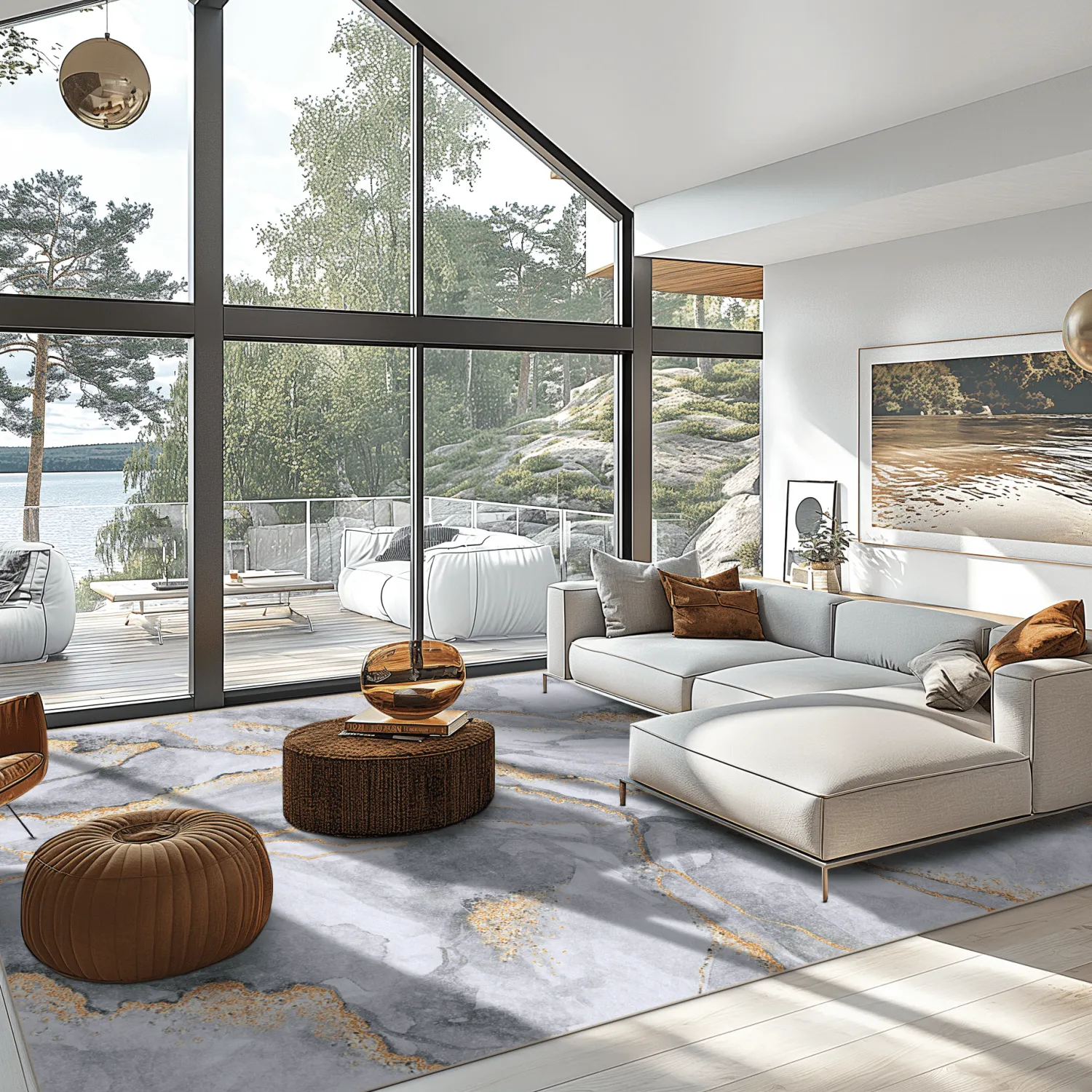 Tappeto Wilton - Genova (grigio/bianco/oro)
