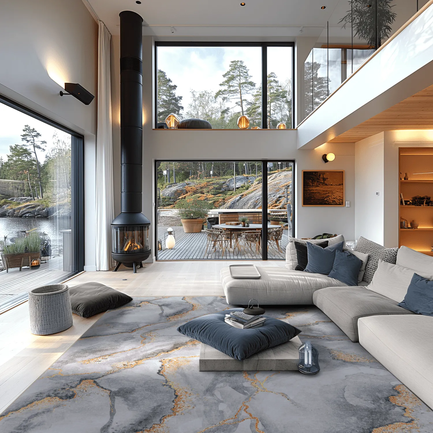 Tappeto Wilton - Genova (grigio/bianco/oro)