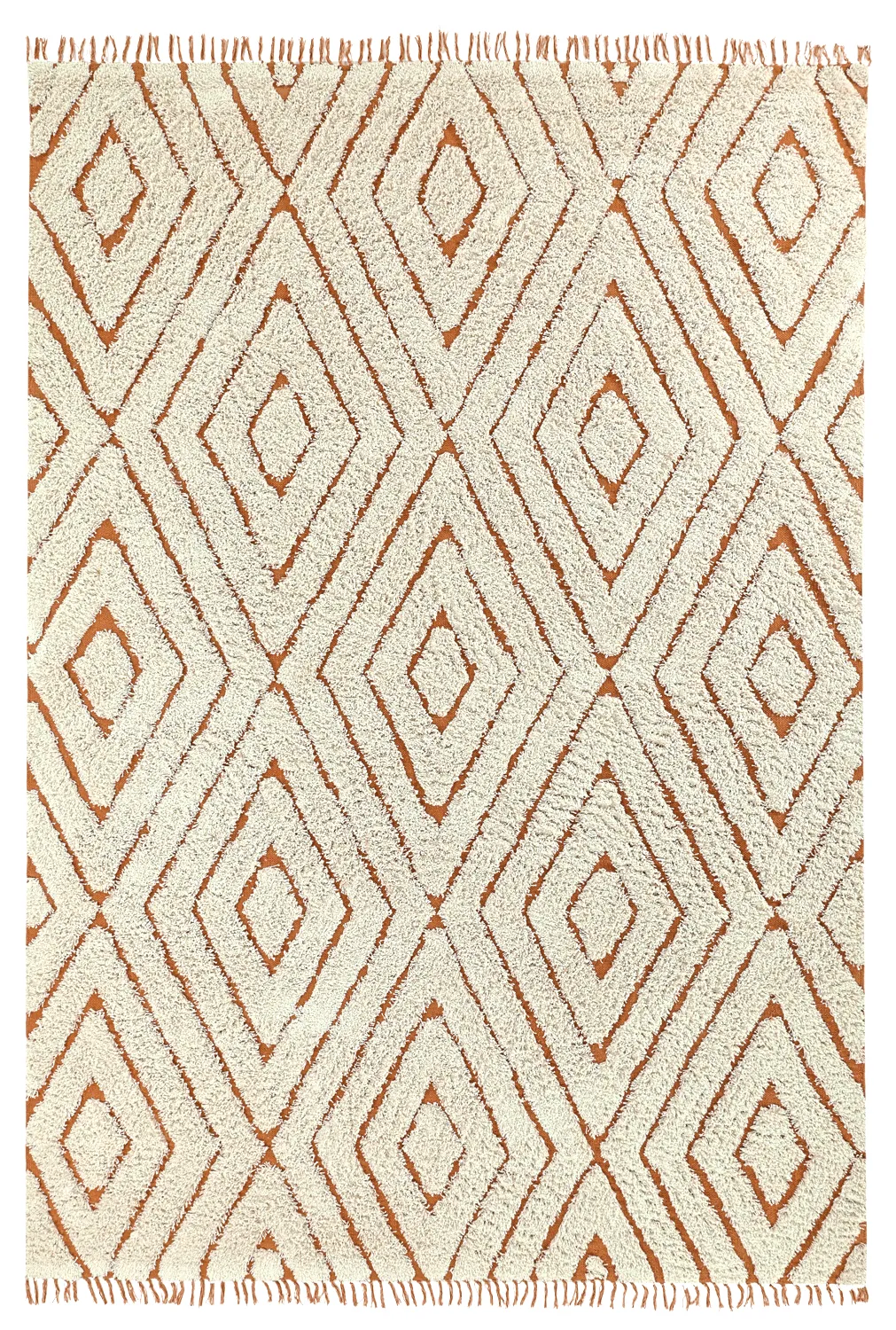 Tappeto A Pelo Lungo - Holwell Natural Cotton Shaggy (bianco sporco/marrone)