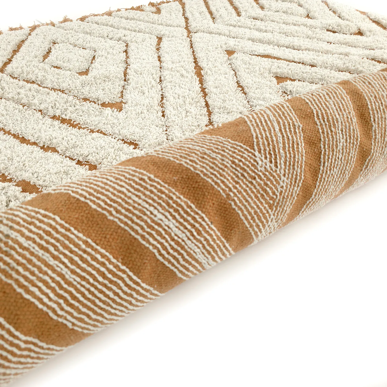 Tappeto A Pelo Lungo - Holwell Natural Cotton Shaggy (bianco sporco/marrone)