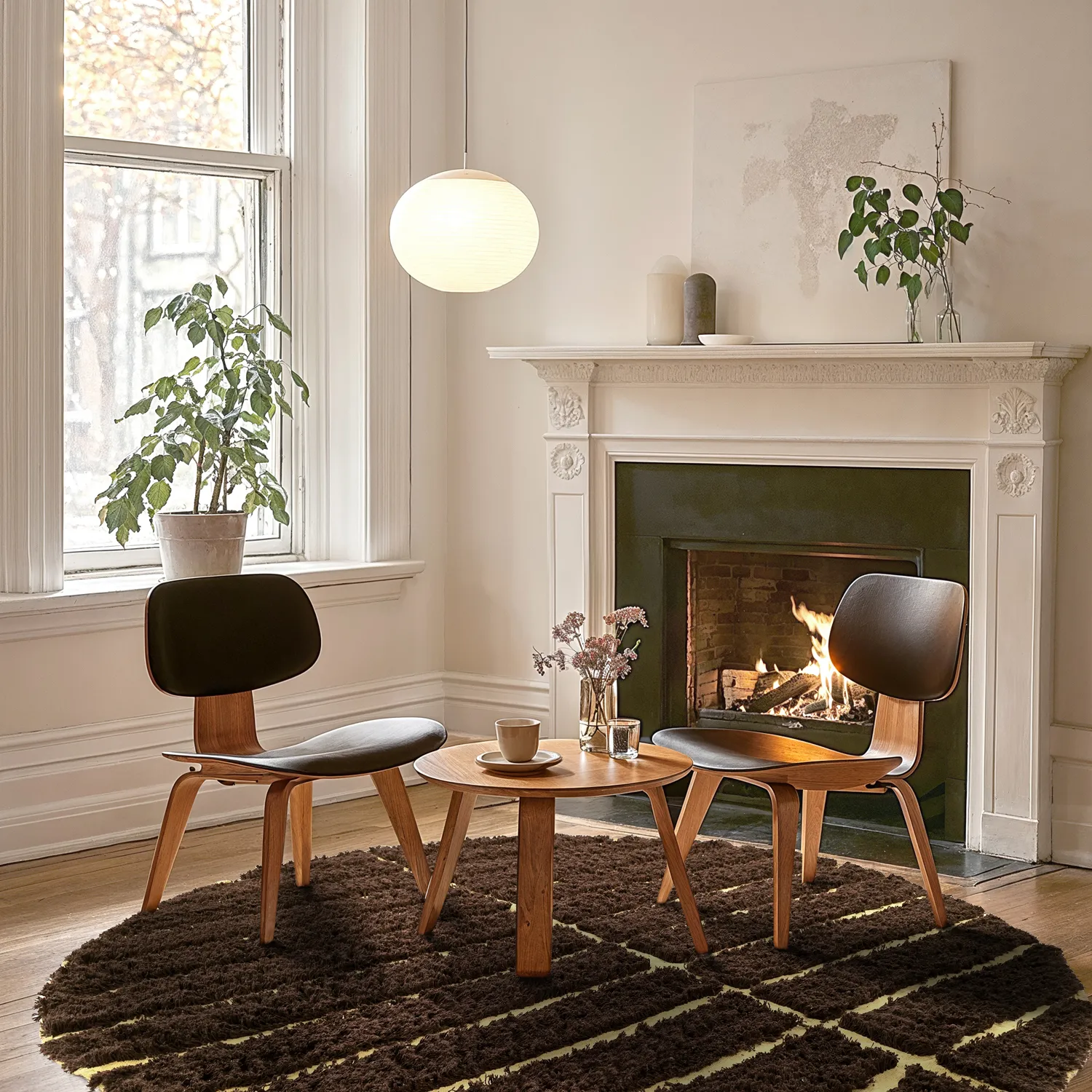 Tappeto rotondo - Ikara Natural Cotton Shaggy (marrone)