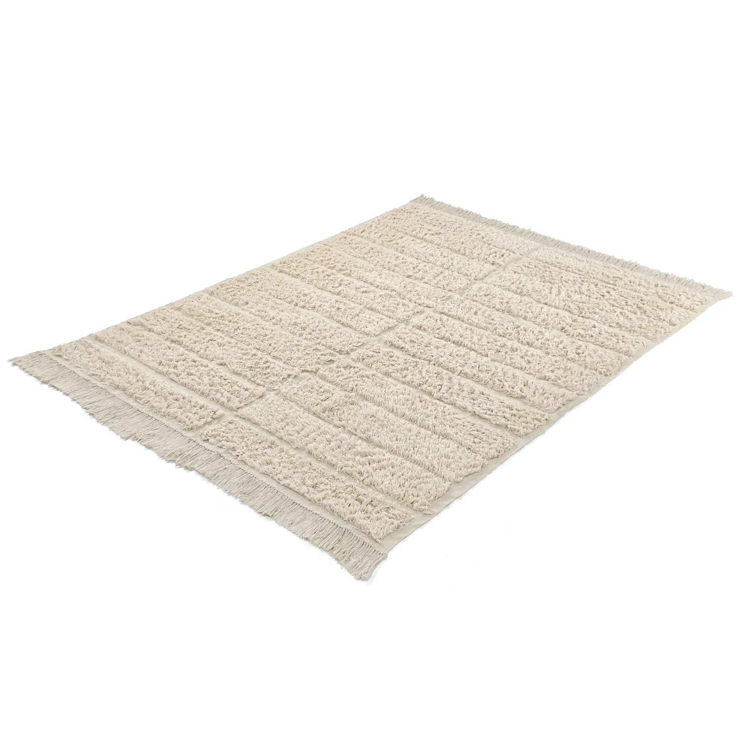 Tappeto A Pelo Lungo - Ikara Natural Cotton Shaggy (crema)