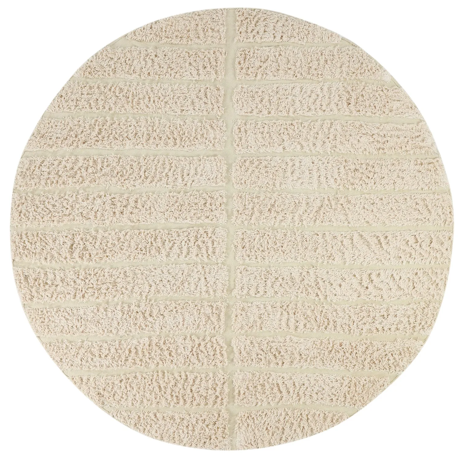 Tappeto rotondo - Ikara Natural Cotton Shaggy (crema)