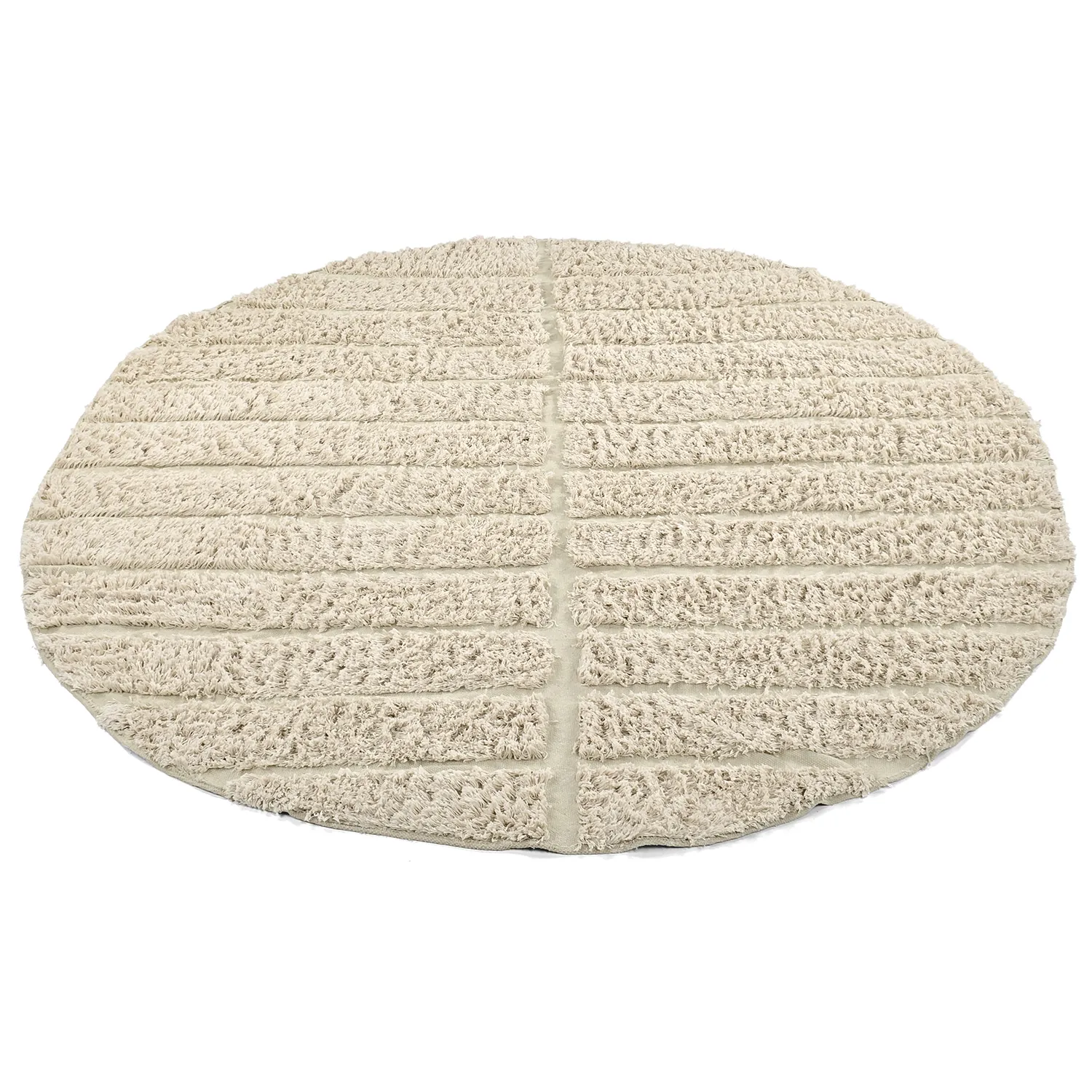 Tappeto rotondo - Ikara Natural Cotton Shaggy (crema)