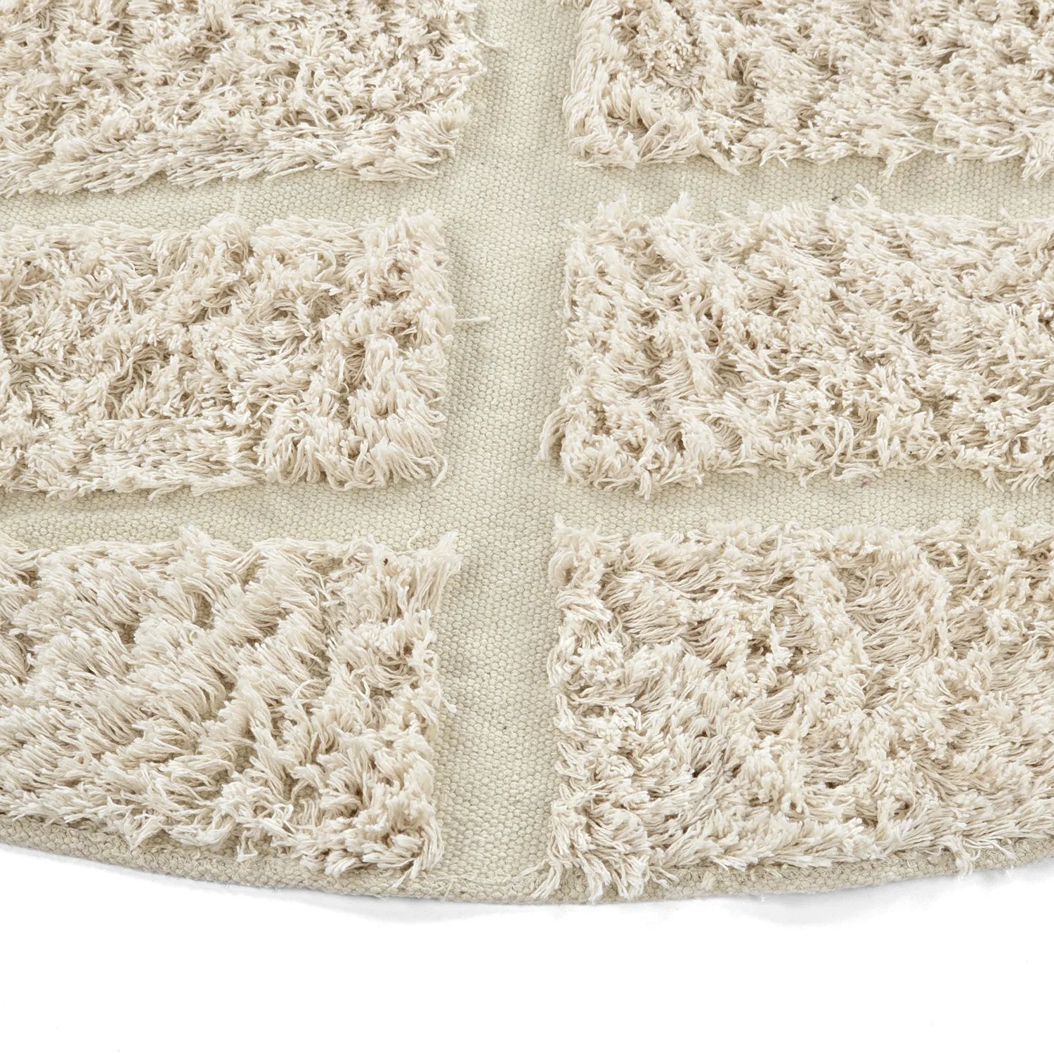Tappeto rotondo - Ikara Natural Cotton Shaggy (crema)