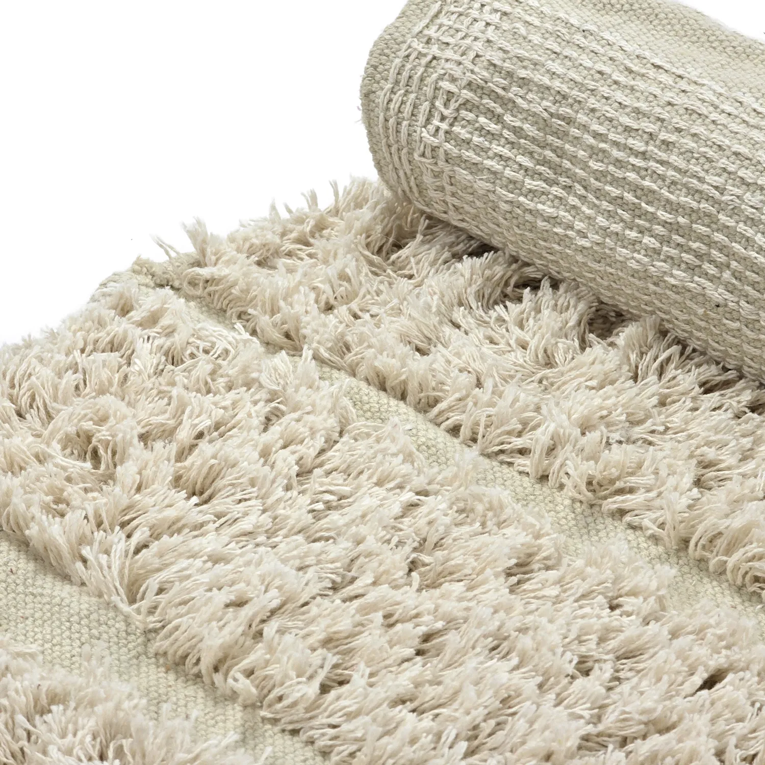 Tappeto rotondo - Ikara Natural Cotton Shaggy (crema)