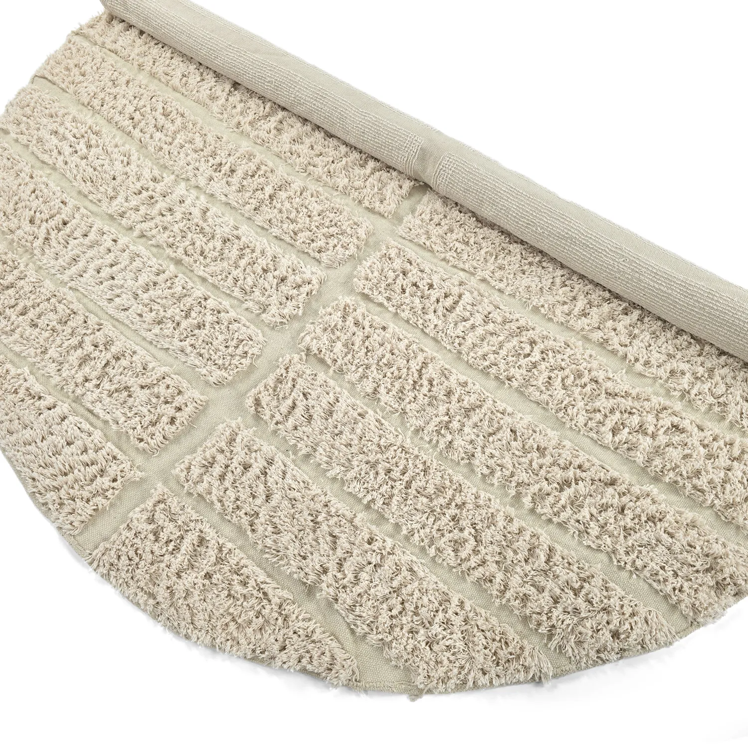 Tappeto rotondo - Ikara Natural Cotton Shaggy (crema)