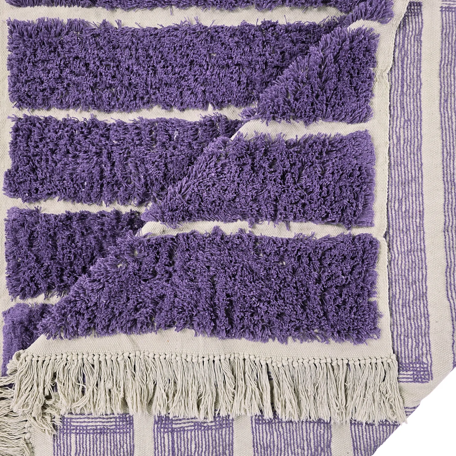 Tappeto A Pelo Lungo - Ikara Natural Cotton Shaggy (viola)