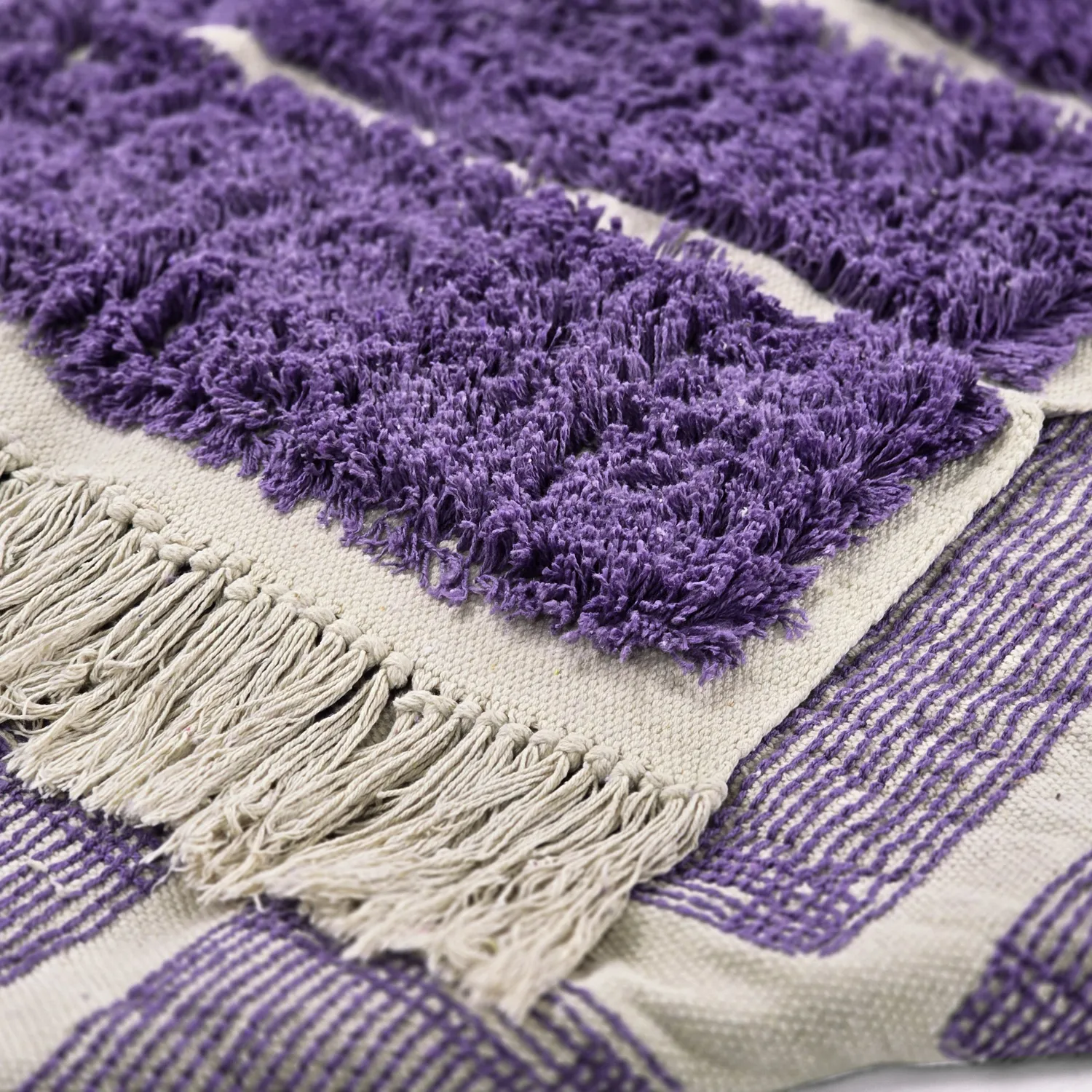 Tappeto A Pelo Lungo - Ikara Natural Cotton Shaggy (viola)