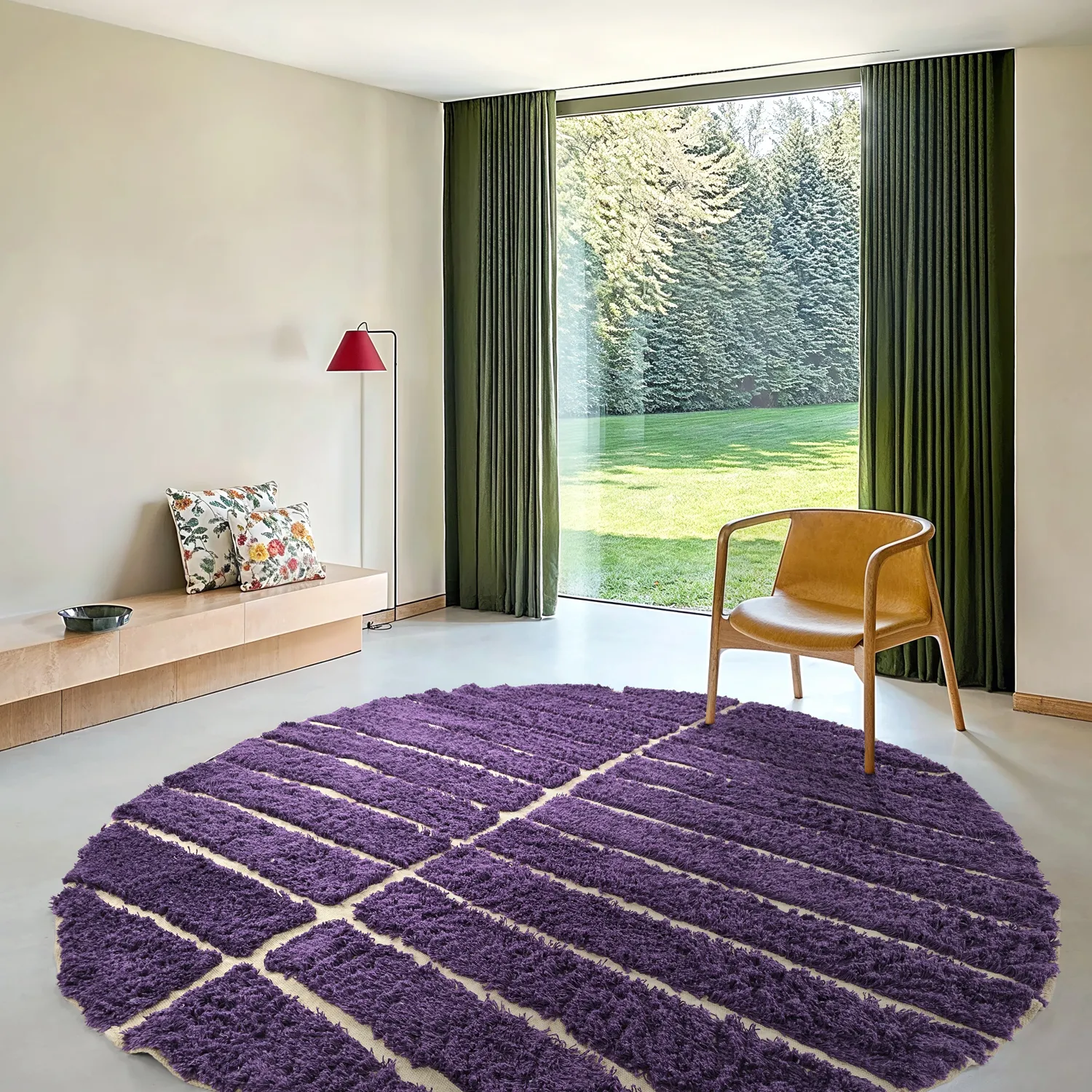 Tappeto rotondo - Ikara Natural Cotton Shaggy (viola)