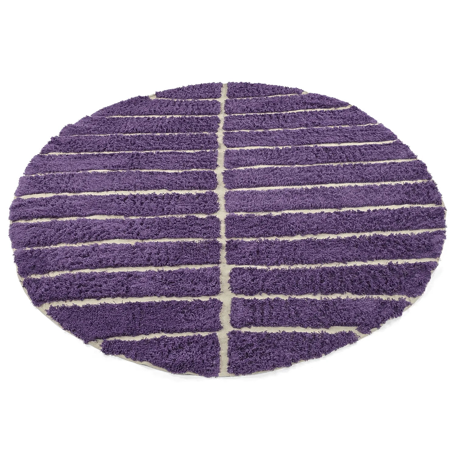 Tappeto rotondo - Ikara Natural Cotton Shaggy (viola)