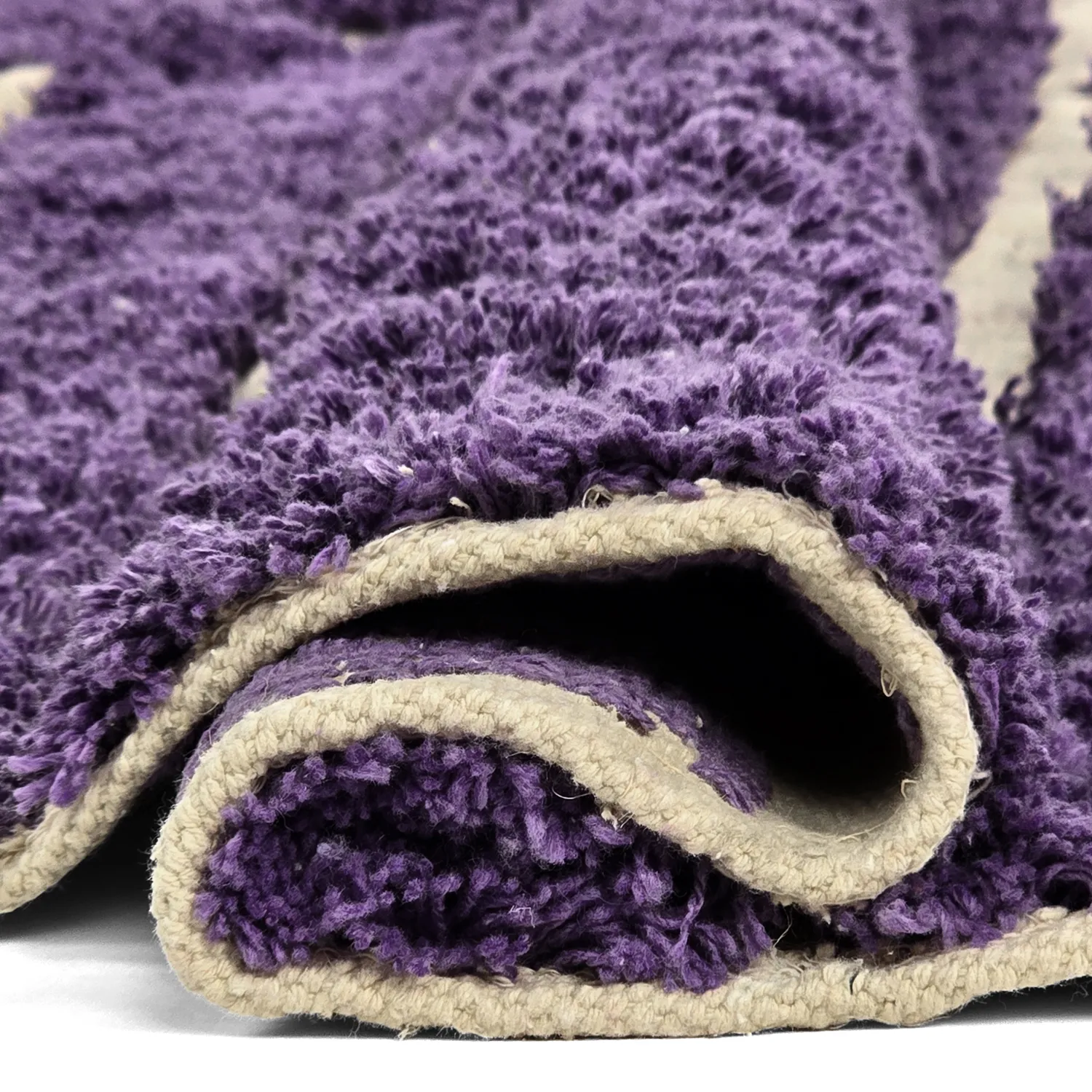 Tappeto rotondo - Ikara Natural Cotton Shaggy (viola)