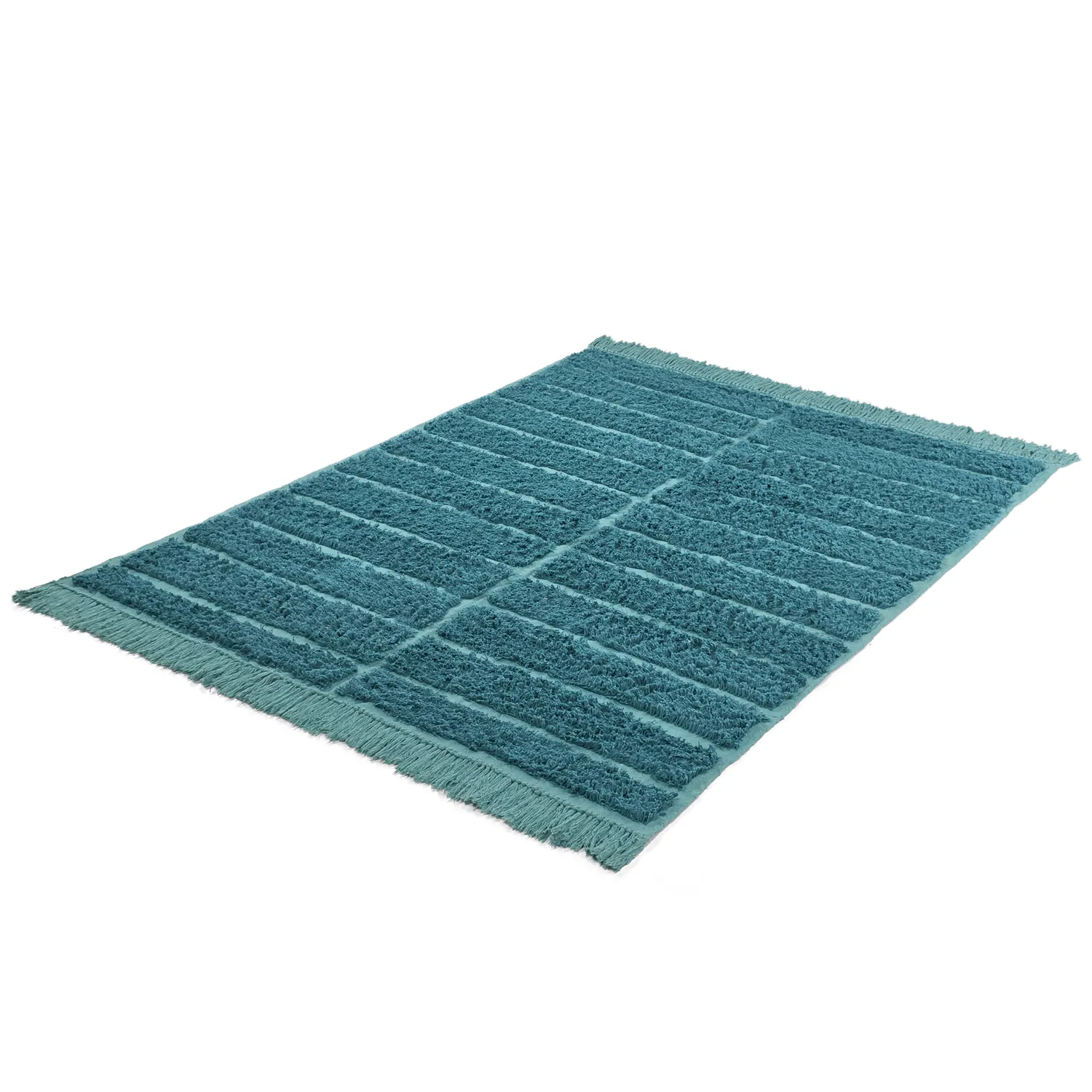 Tappeto A Pelo Lungo - Ikara Natural Cotton Shaggy (turchese)
