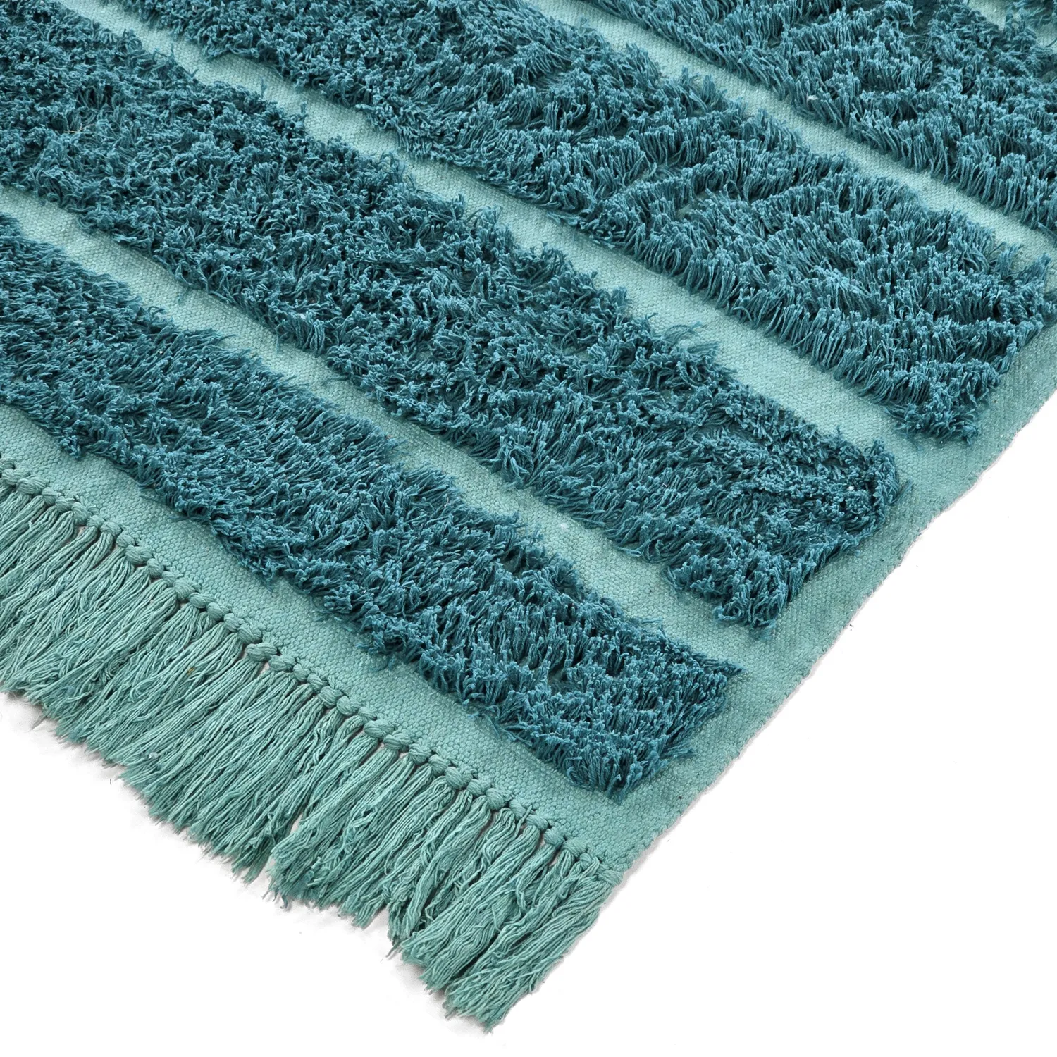 Tappeto A Pelo Lungo - Ikara Natural Cotton Shaggy (turchese)