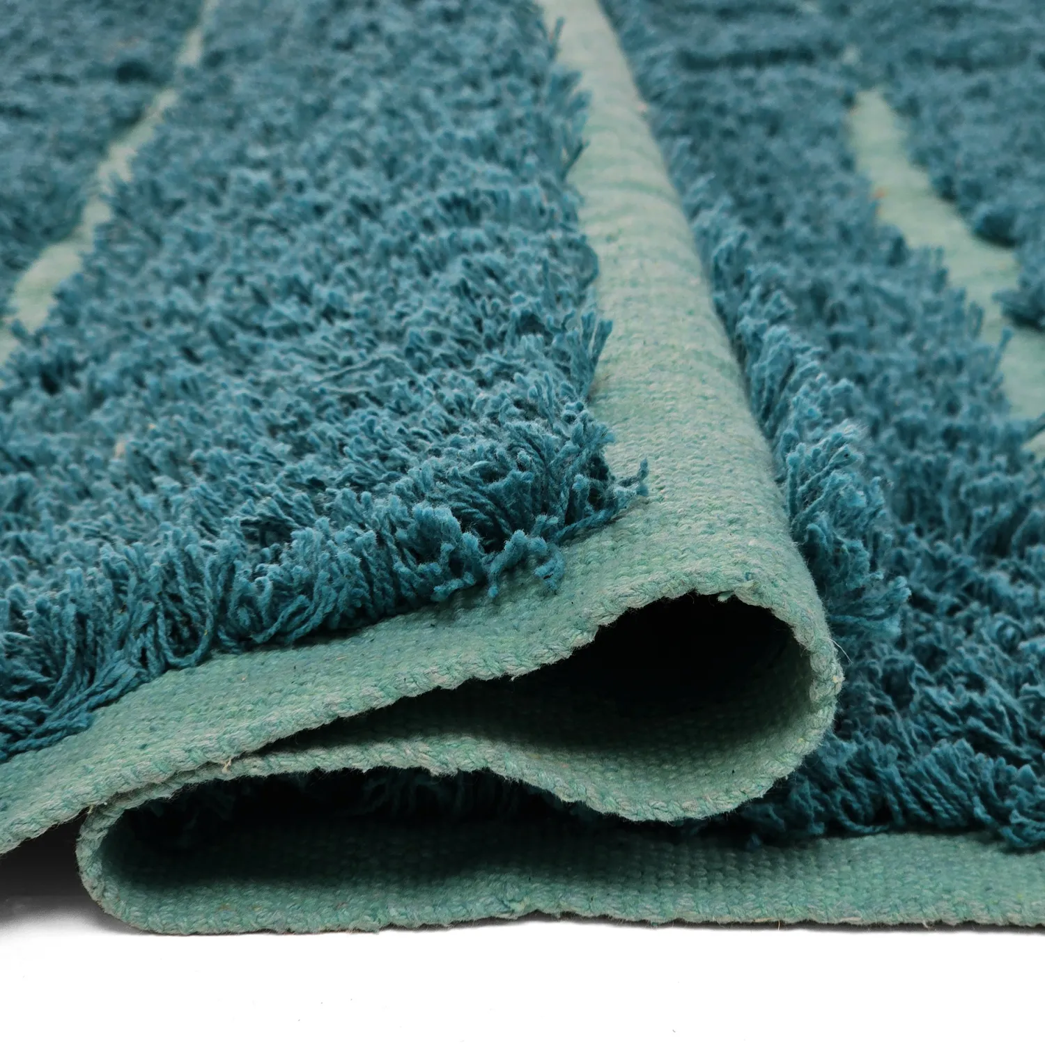 Tappeto A Pelo Lungo - Ikara Natural Cotton Shaggy (turchese)