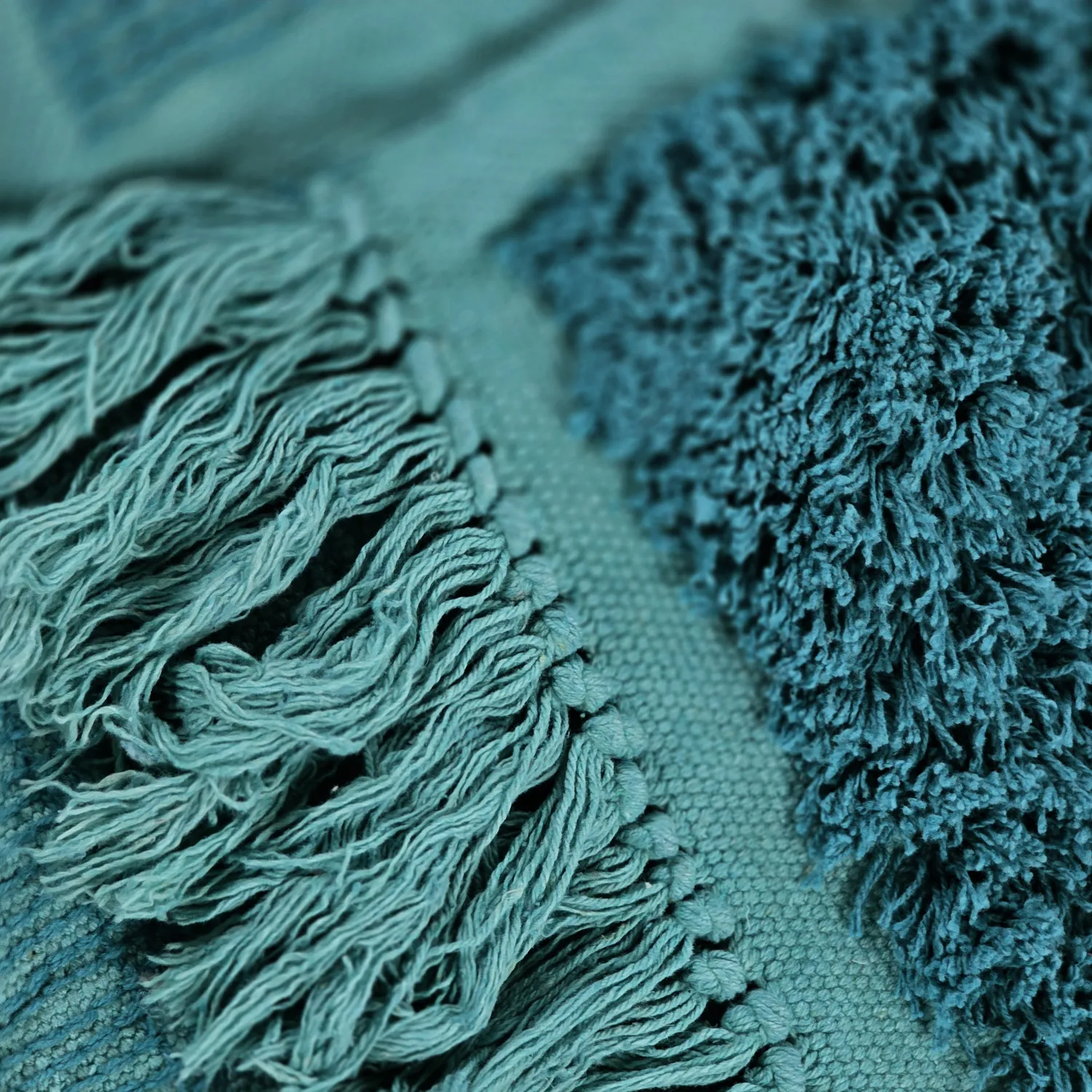 Tappeto A Pelo Lungo - Ikara Natural Cotton Shaggy (turchese)