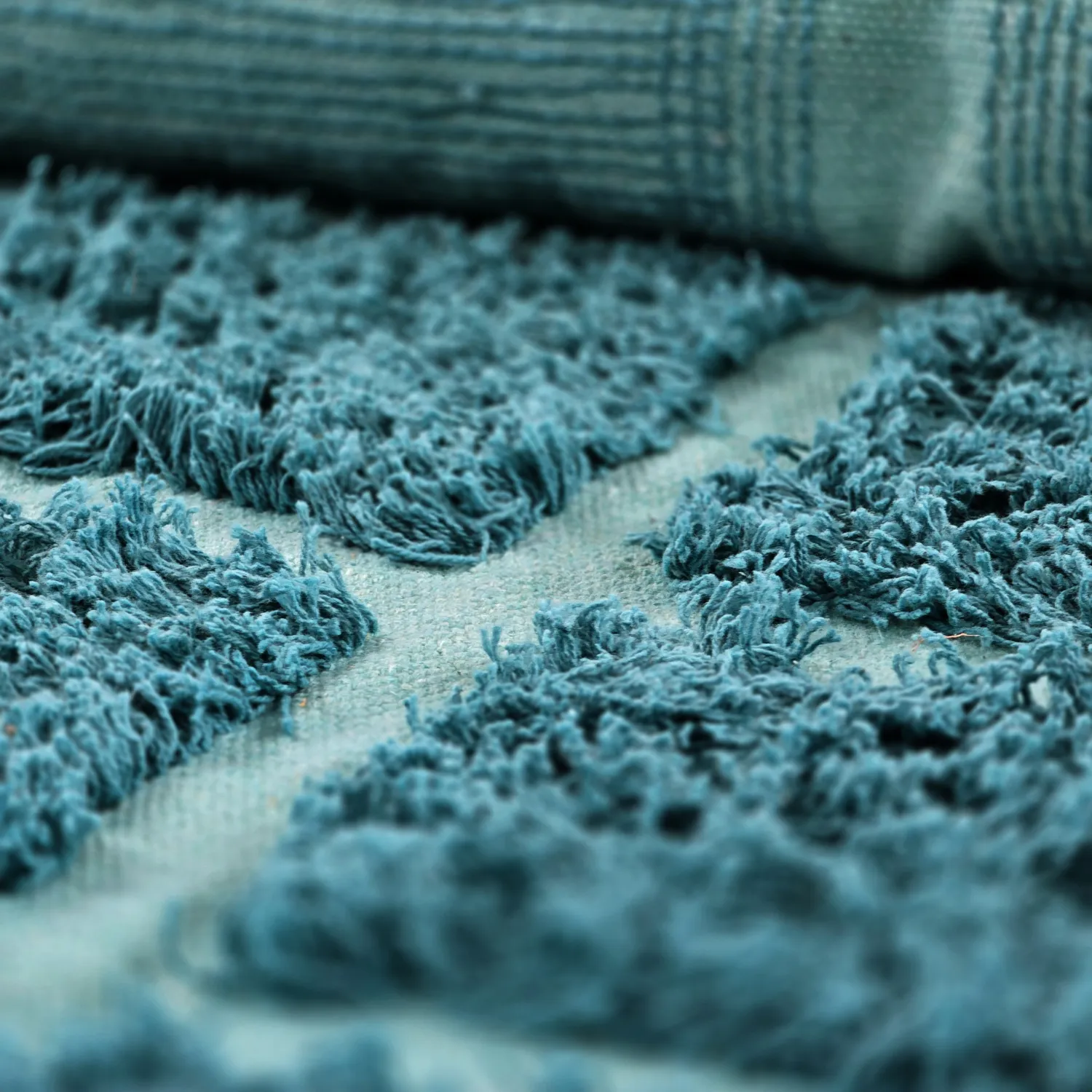 Tappeto A Pelo Lungo - Ikara Natural Cotton Shaggy (turchese)