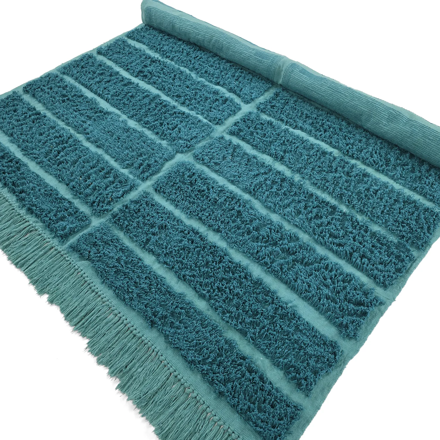 Tappeto A Pelo Lungo - Ikara Natural Cotton Shaggy (turchese)