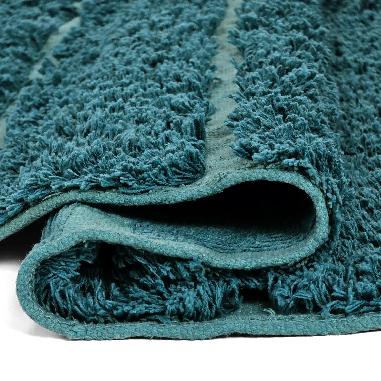 Tappeto rotondo - Ikara Natural Cotton Shaggy (turchese)