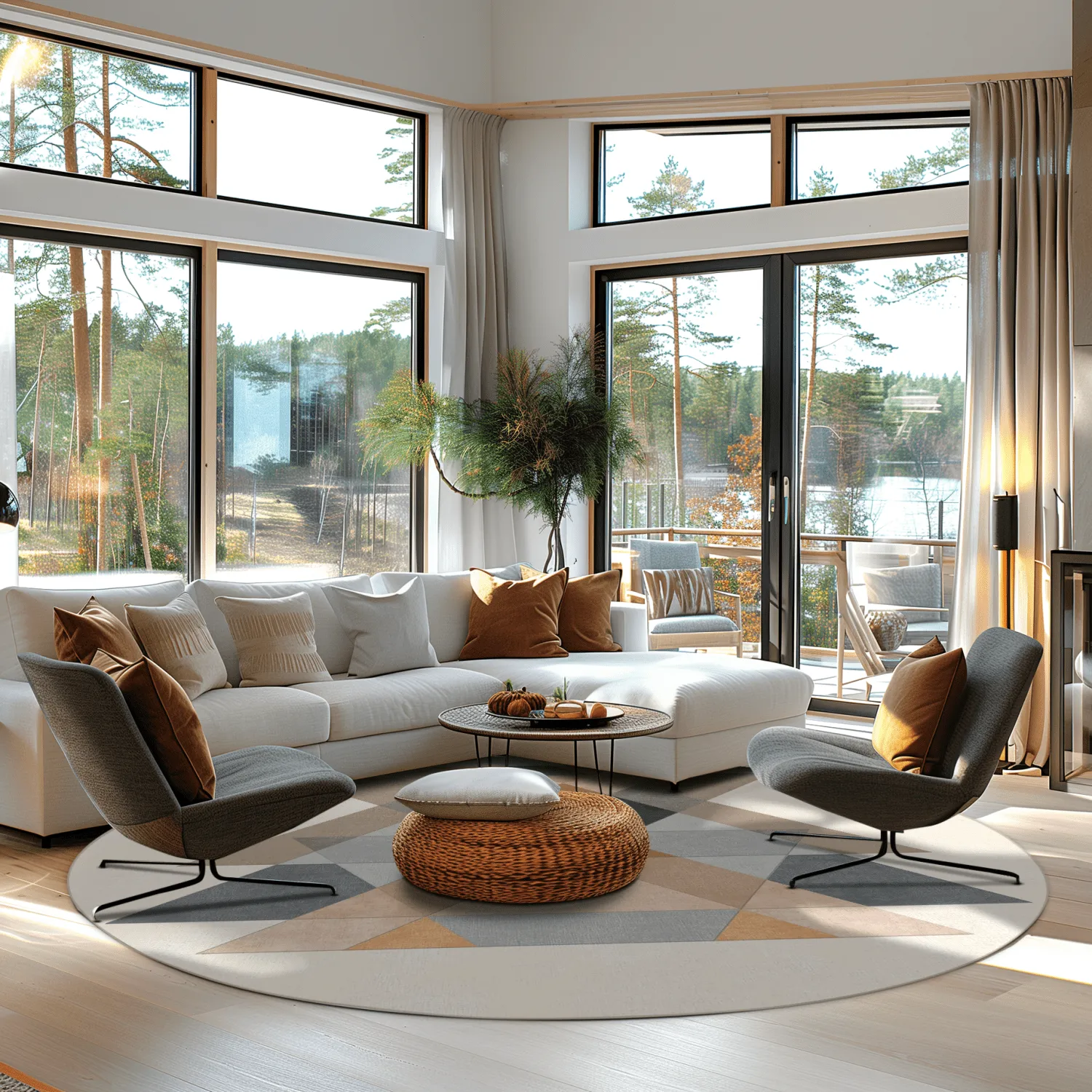 Tappeto rotondo - Jeral (beige/multi)