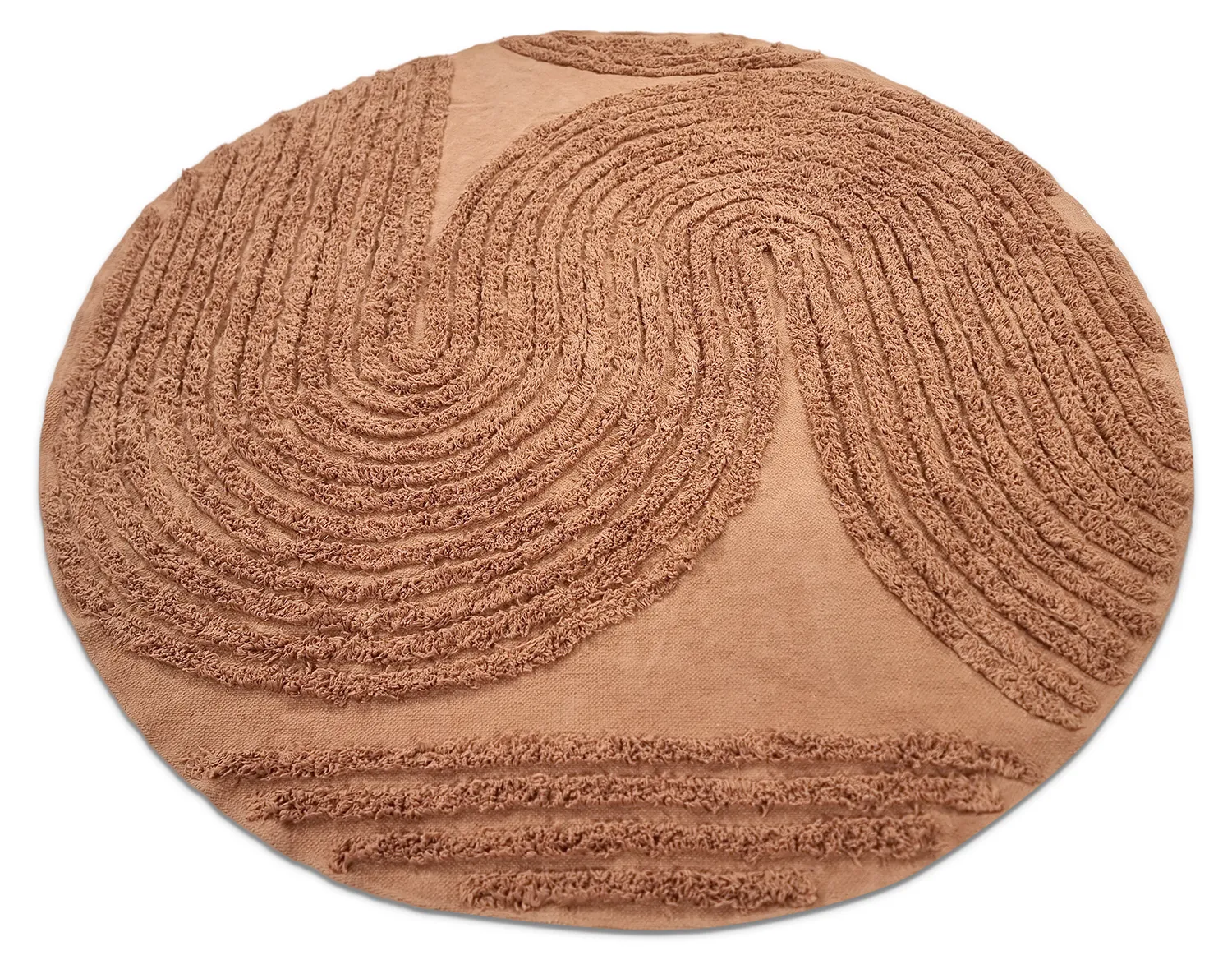 Tappeti rotondi - Jovie Natural Cotton Shaggy (terracotta)