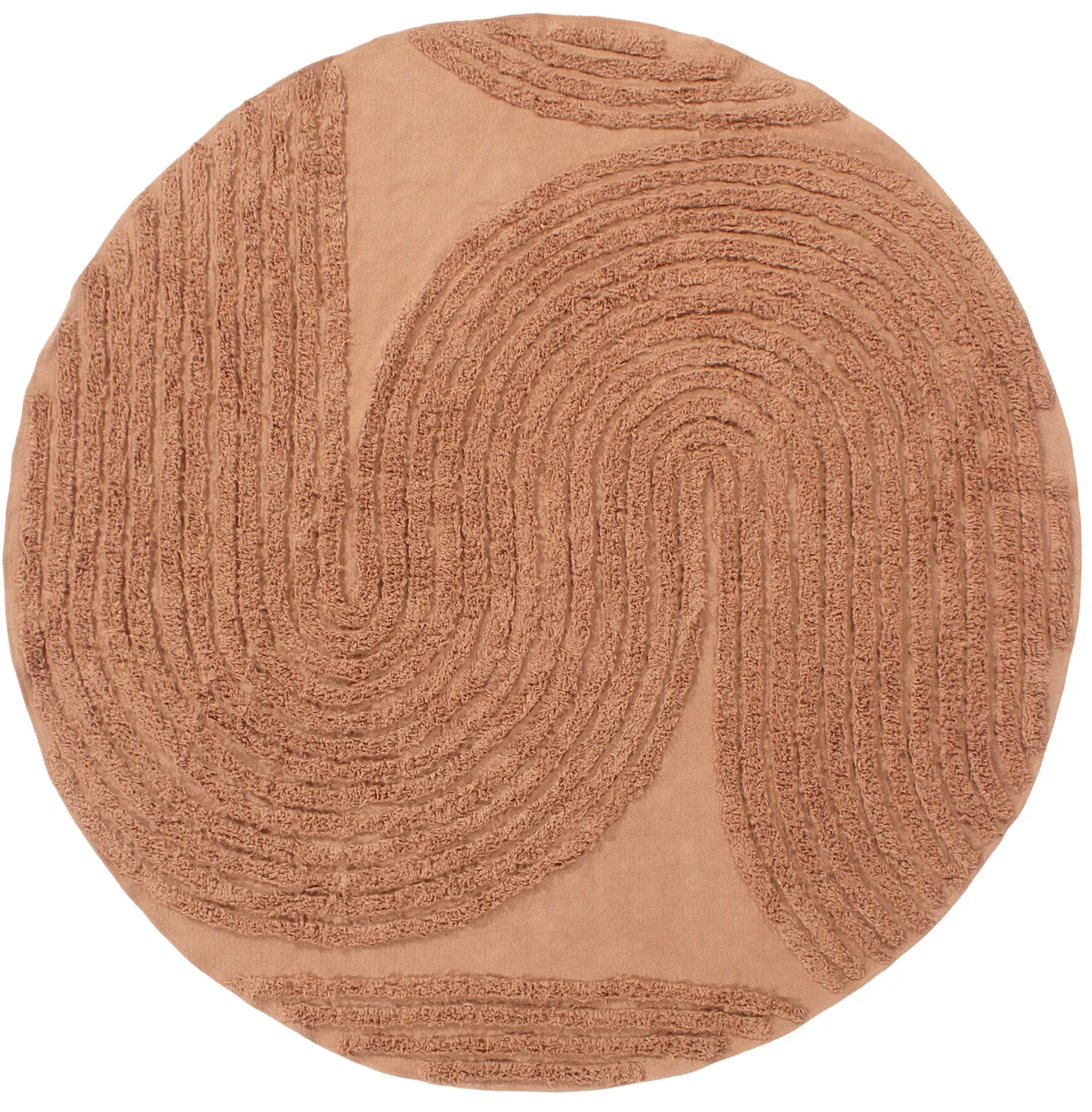 Tappeti rotondi - Jovie Natural Cotton Shaggy (terracotta)