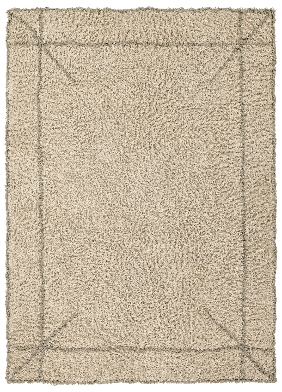 Tappeto A Pelo Lungo - Kairi Natural Cotton Shaggy (beige/tortora)