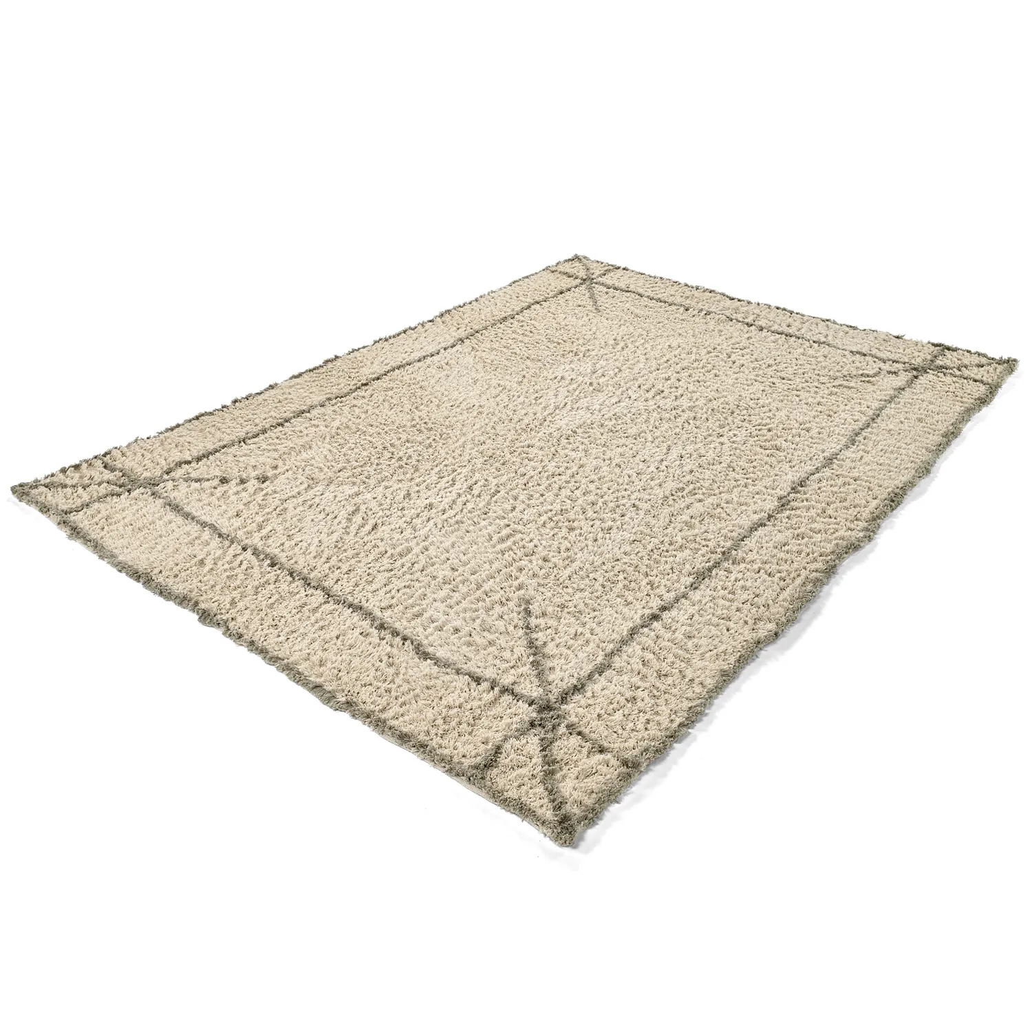 Tappeto A Pelo Lungo - Kairi Natural Cotton Shaggy (beige/tortora)