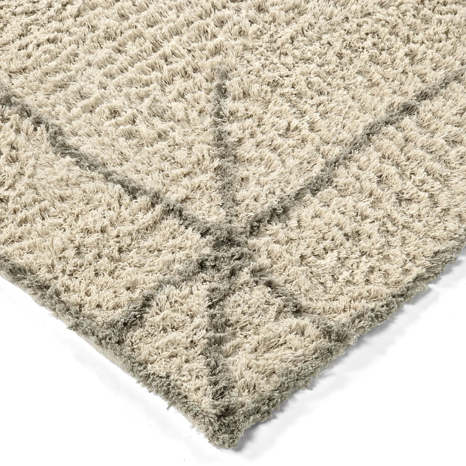 Tappeto A Pelo Lungo - Kairi Natural Cotton Shaggy (beige/tortora)
