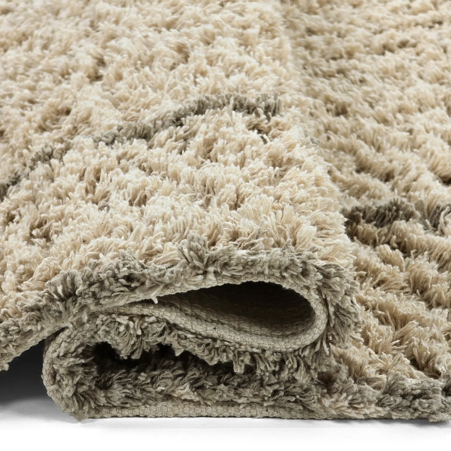 Tappeto A Pelo Lungo - Kairi Natural Cotton Shaggy (beige/tortora)