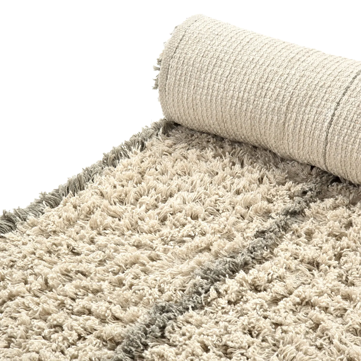 Tappeto A Pelo Lungo - Kairi Natural Cotton Shaggy (beige/tortora)