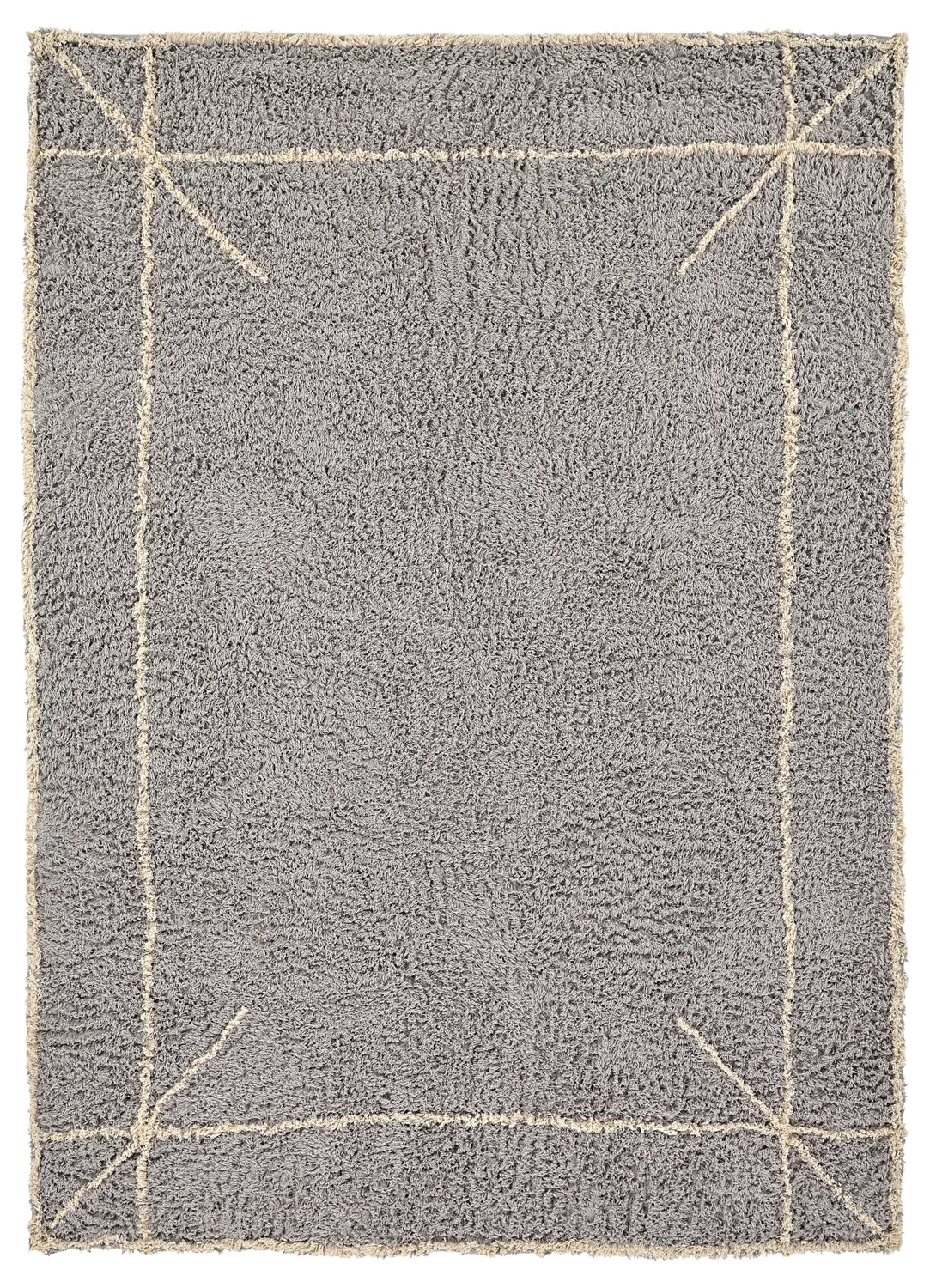 Tappeto A Pelo Lungo - Kairi Natural Cotton Shaggy (grigio/beige)