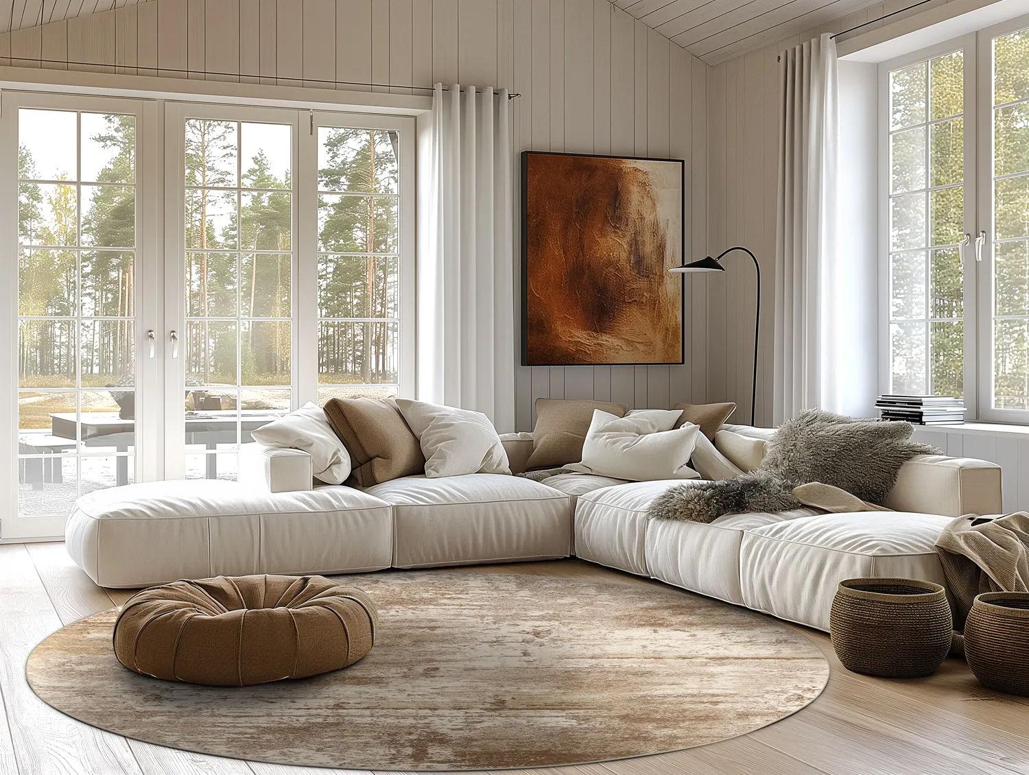 Tappeto rotondo - Kebira (beige)