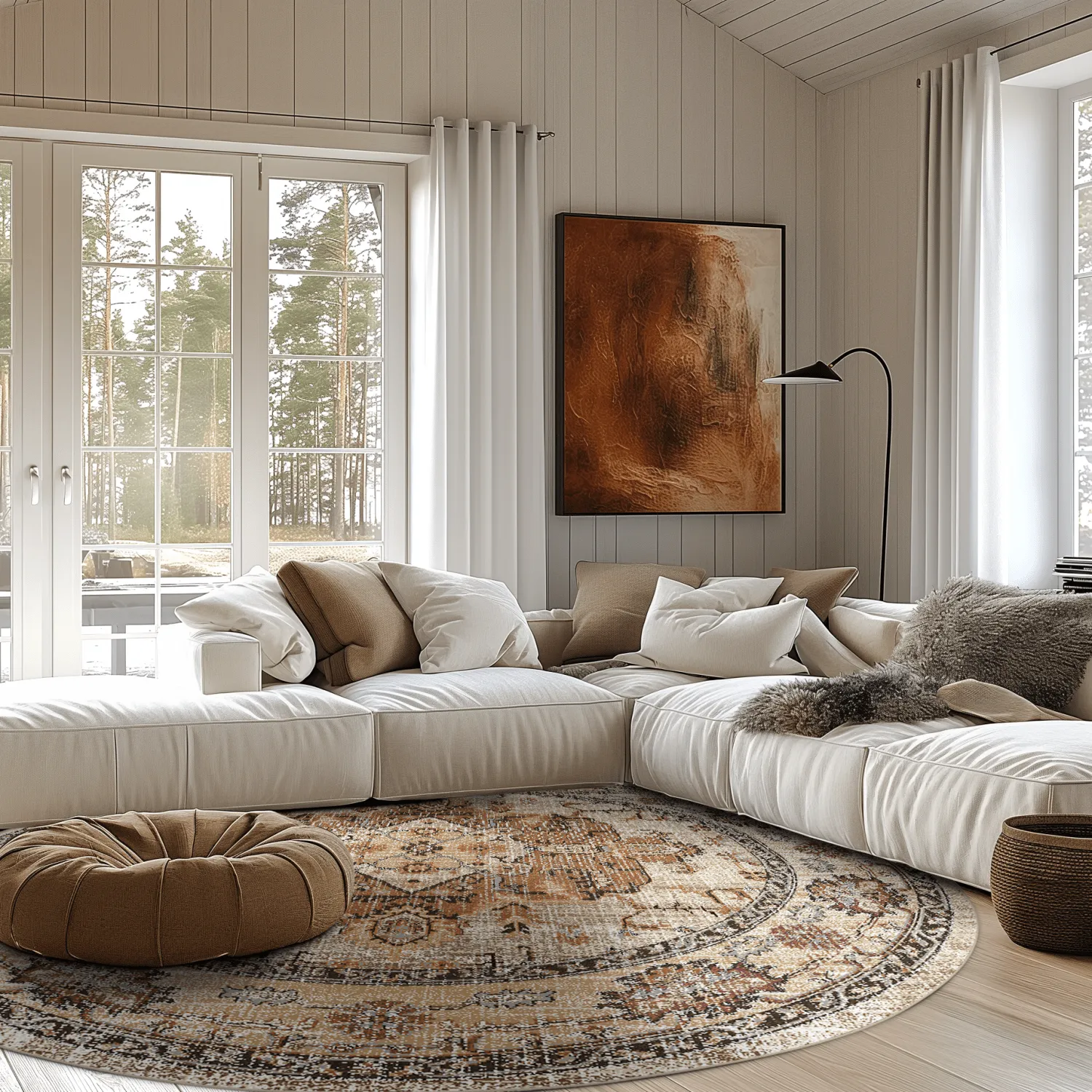 Tappeto rotondo - Siliana (beige)
