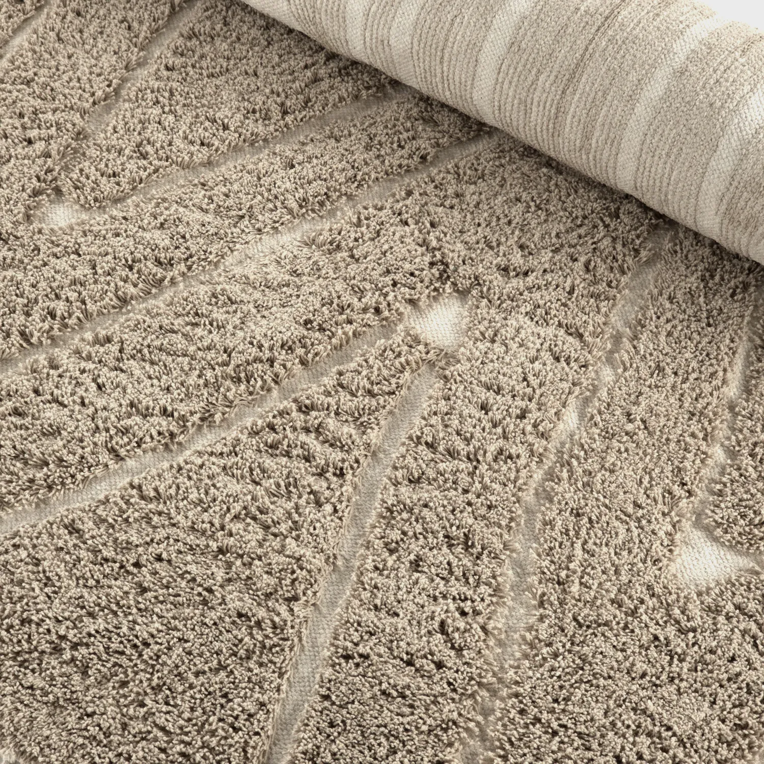 Tappeto A Pelo Lungo - Kindon Natural Cotton Shaggy (beige/bianco)