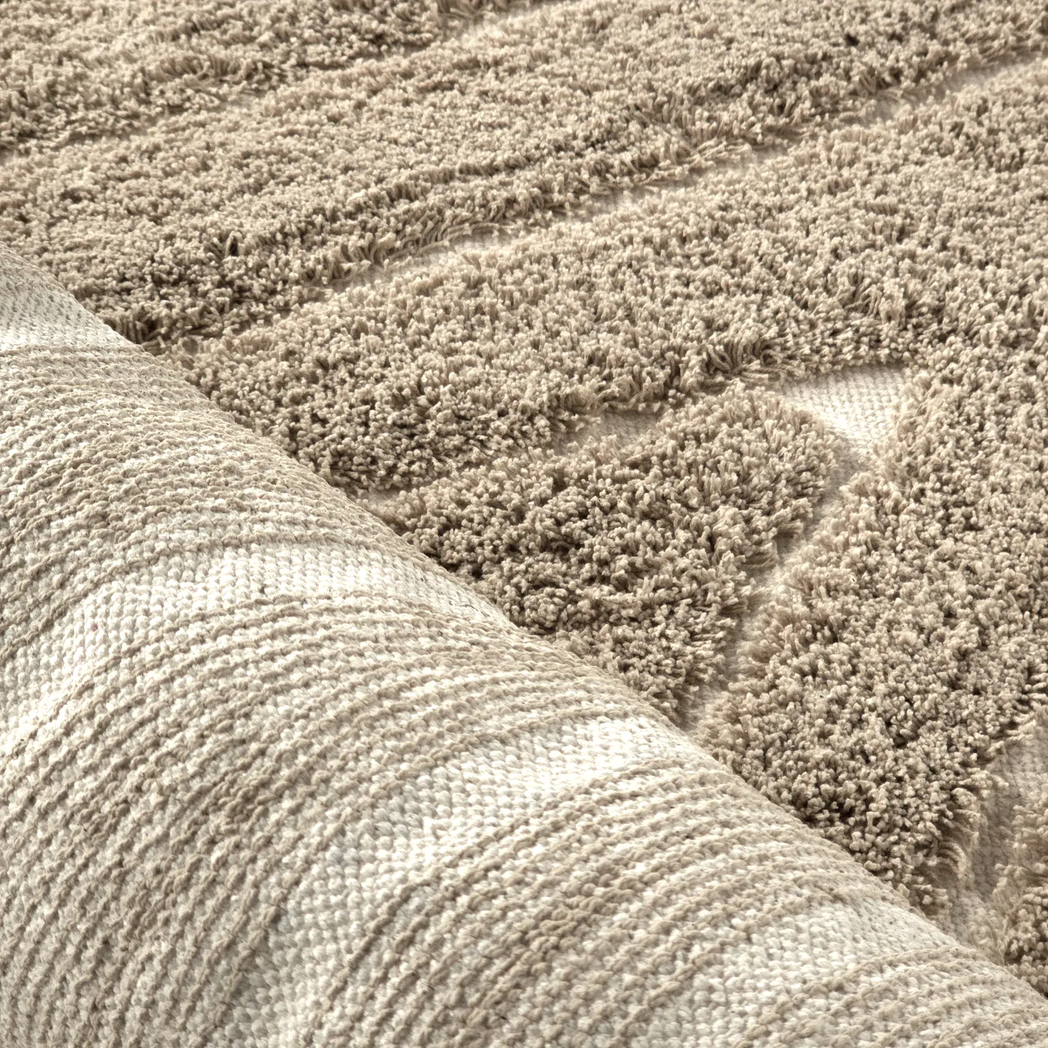 Tappeto A Pelo Lungo - Kindon Natural Cotton Shaggy (beige/bianco)
