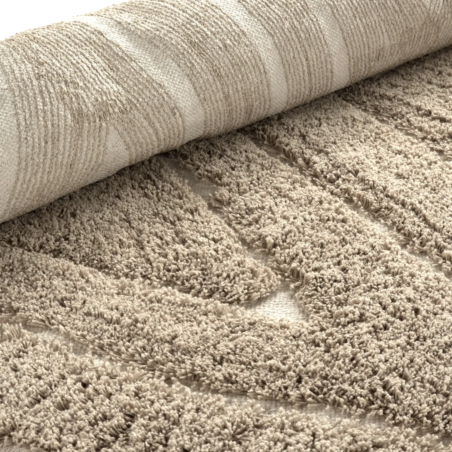 Tappeto A Pelo Lungo - Kindon Natural Cotton Shaggy (beige/bianco)