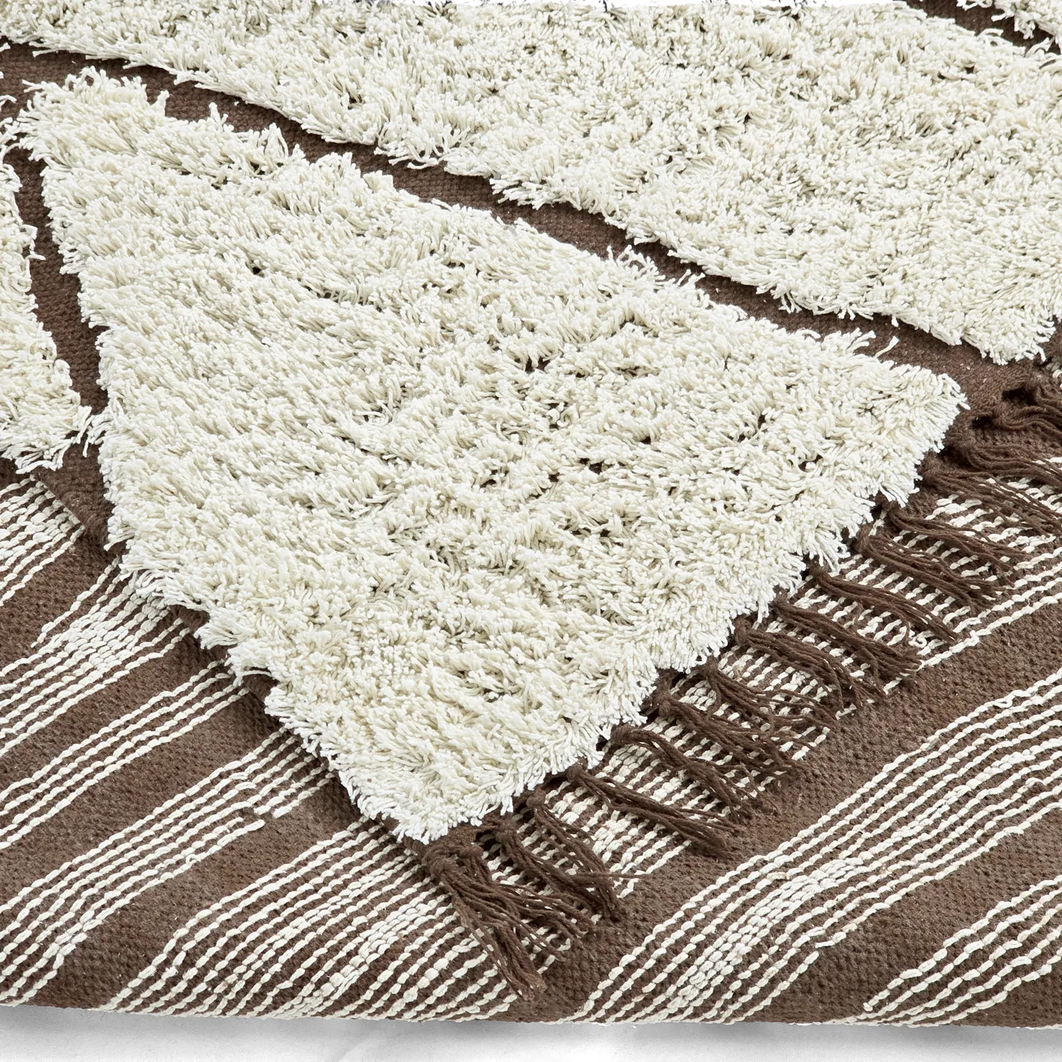 Tappeto A Pelo Lungo - Kindon Natural Cotton Shaggy (bianco sporco/marrone)