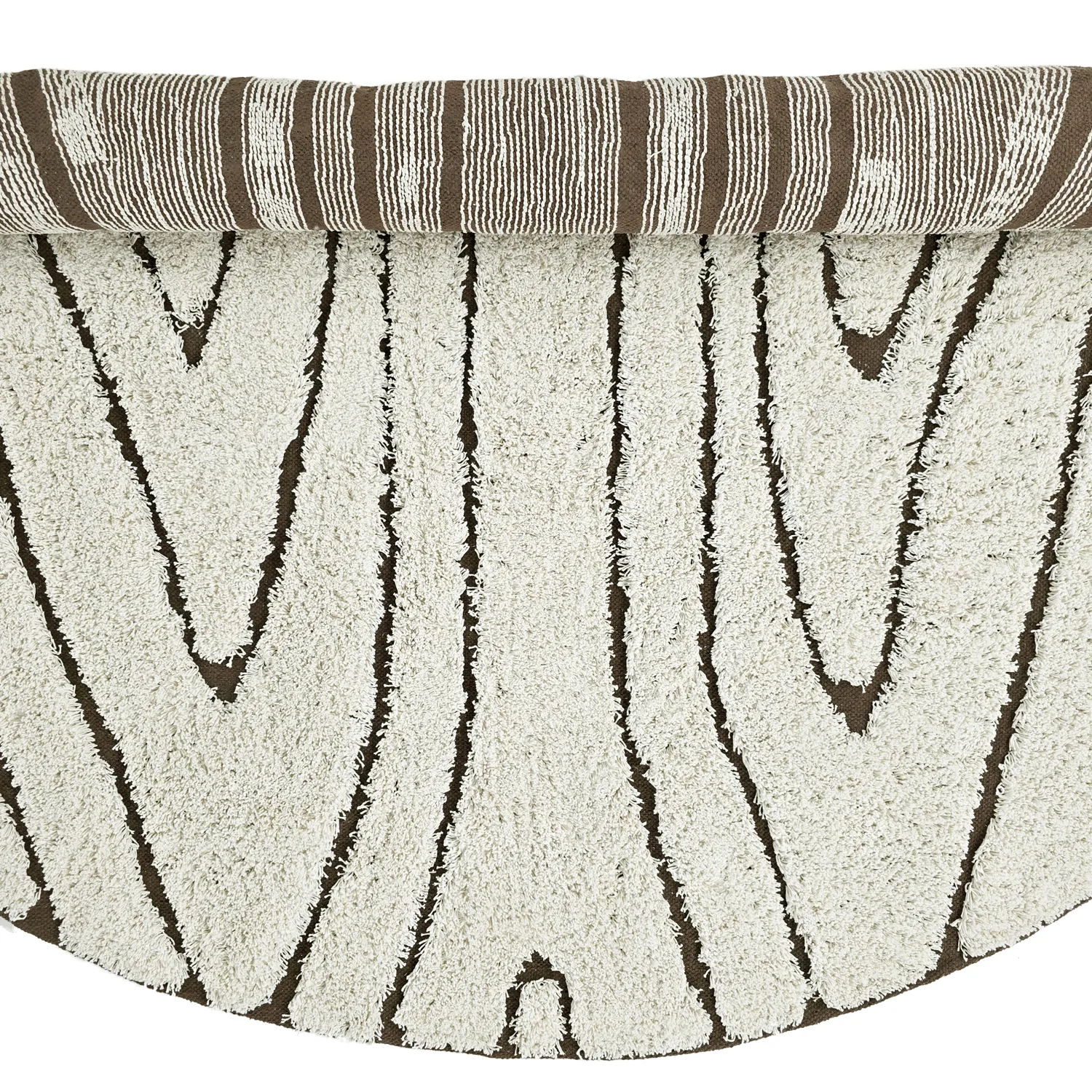 Tappeti rotondi - Kindon Natural Cotton Shaggy (bianco sporco/marrone)