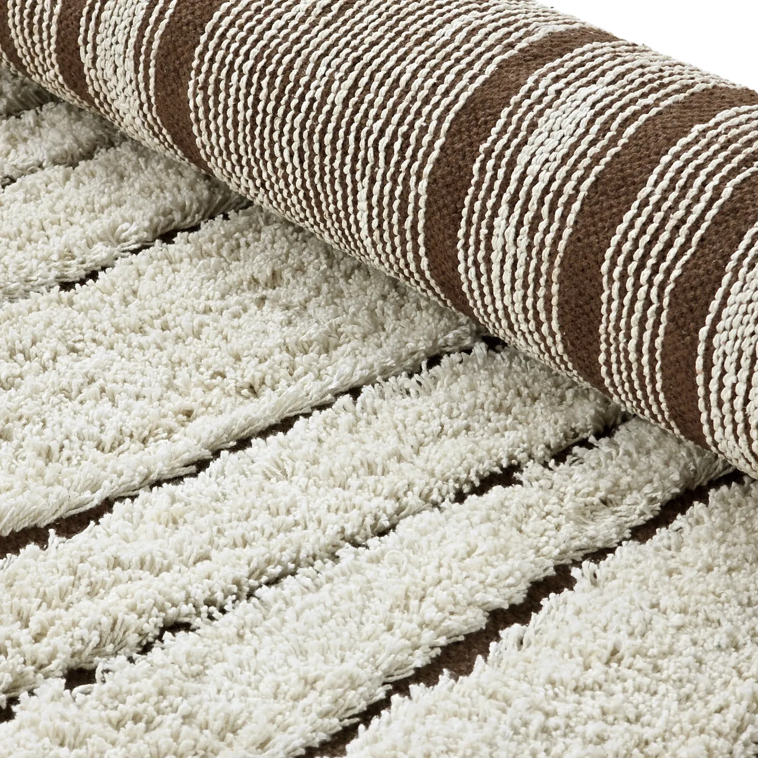 Tappeti rotondi - Kindon Natural Cotton Shaggy (bianco sporco/marrone)