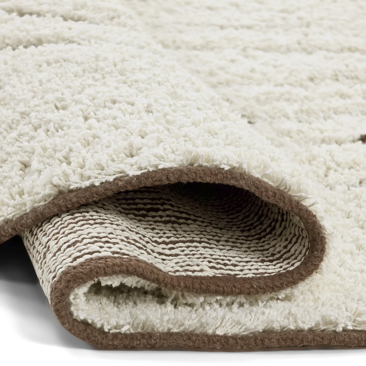 Tappeti rotondi - Kindon Natural Cotton Shaggy (bianco sporco/marrone)